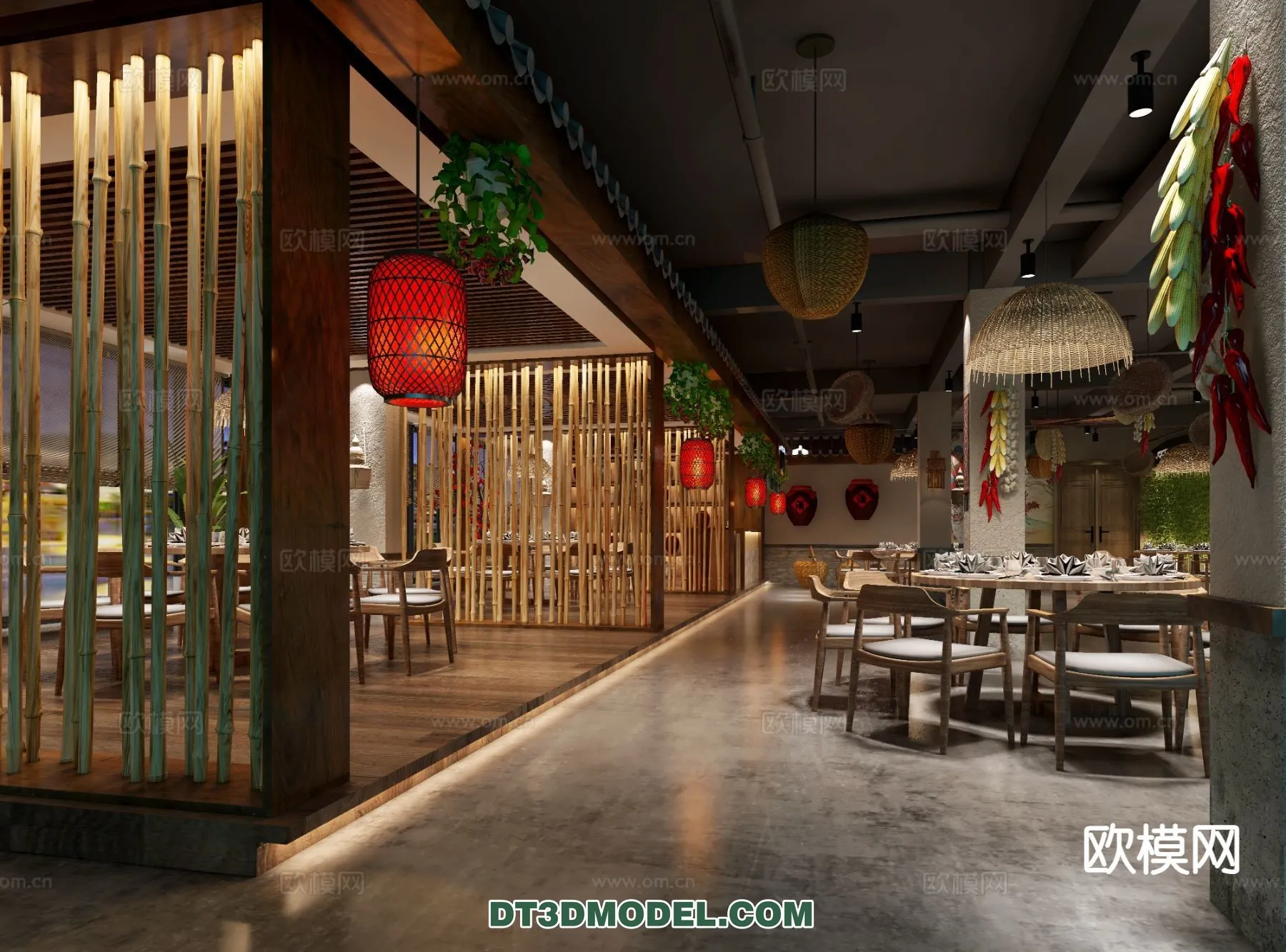 RESTAURANT & COFFEE SHOP - 3D Model For Interior Design - 2423