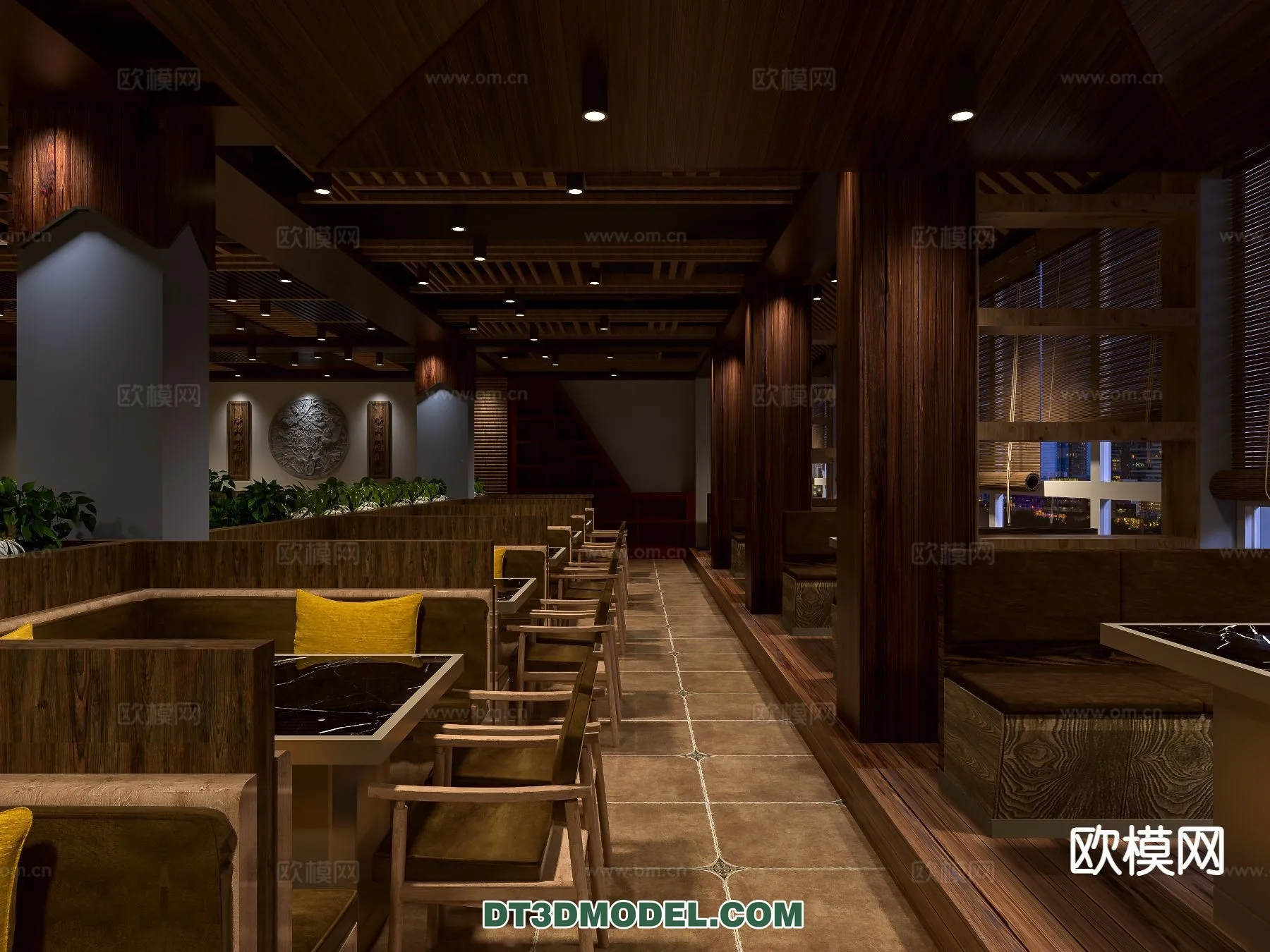 RESTAURANT & COFFEE SHOP - 3D Model For Interior Design - 2426
