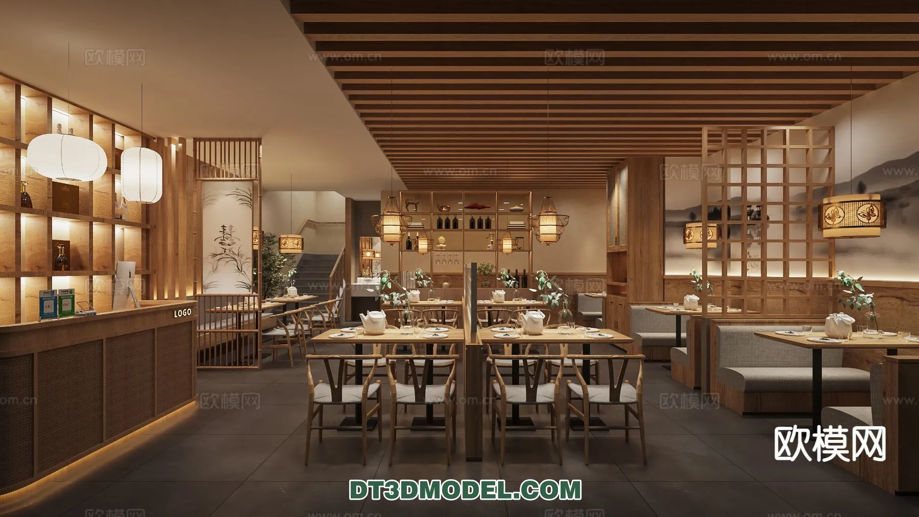 RESTAURANT & COFFEE SHOP - 3D Model For Interior Design - 2427