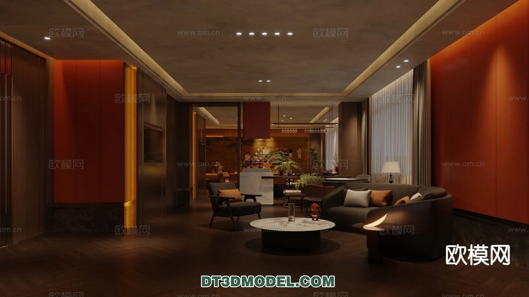 RESTAURANT & COFFEE SHOP - 3D Model For Interior Design - 2430