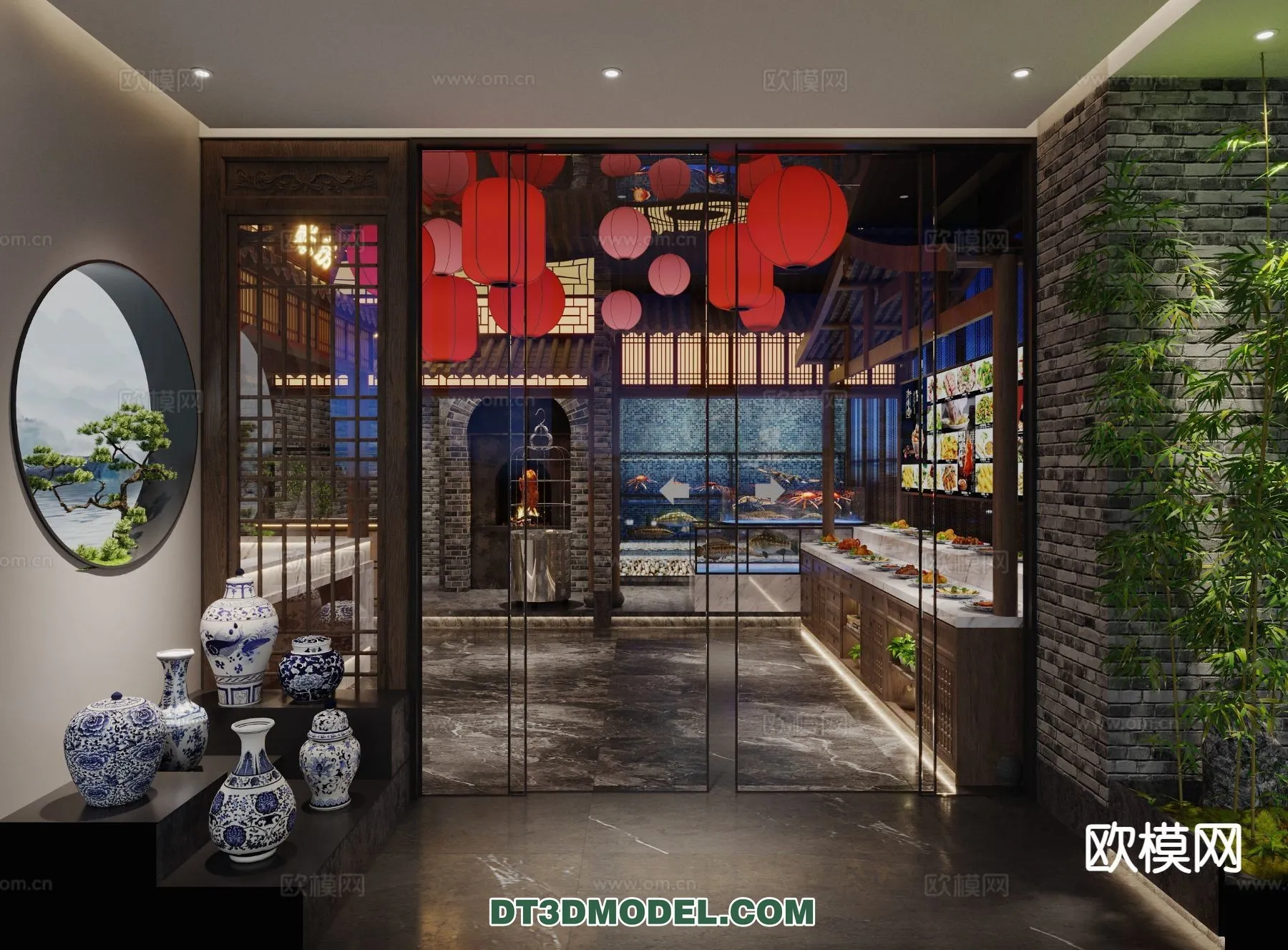 RESTAURANT & COFFEE SHOP - 3D Model For Interior Design - 2431