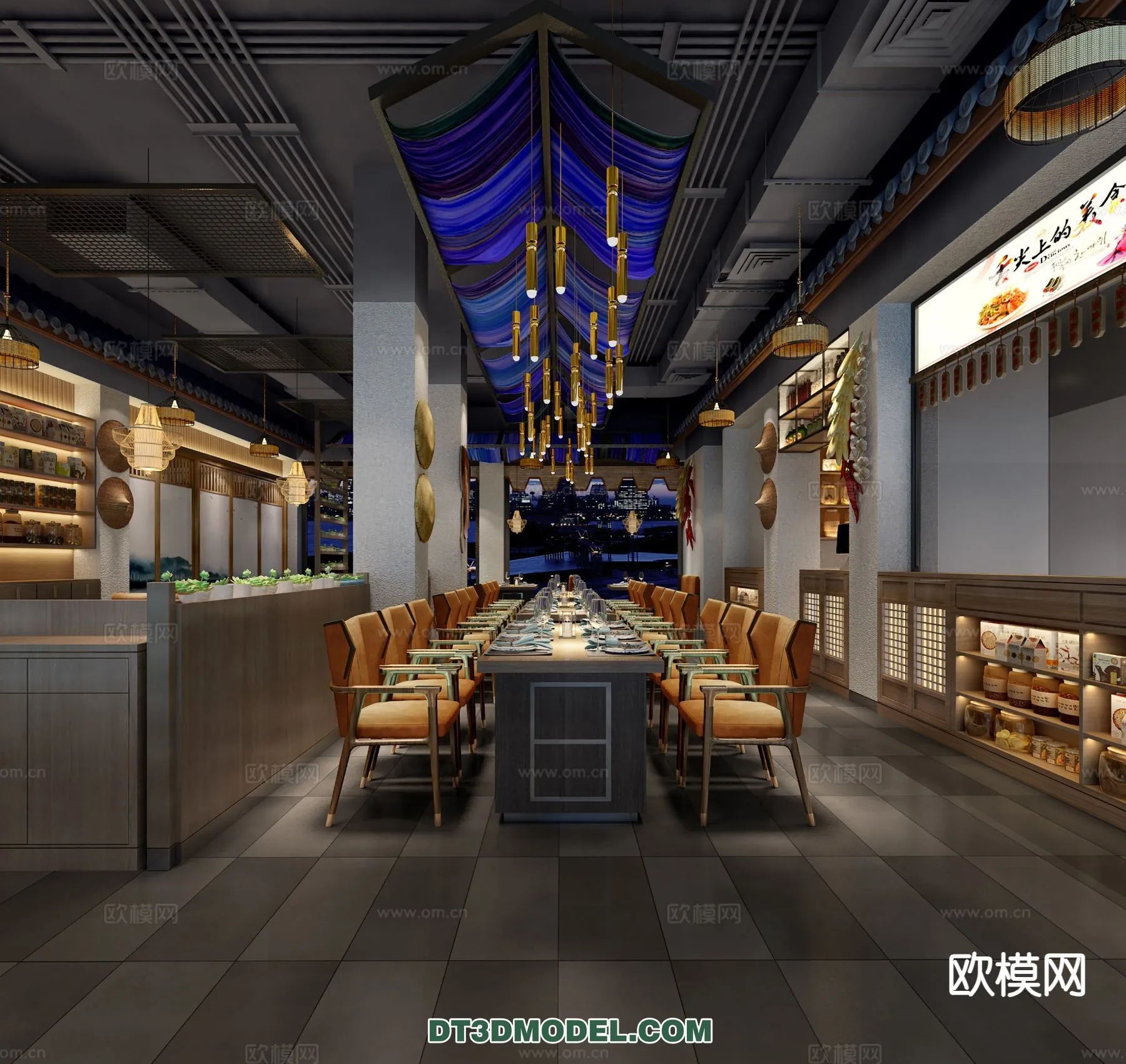 RESTAURANT & COFFEE SHOP - 3D Model For Interior Design - 2434