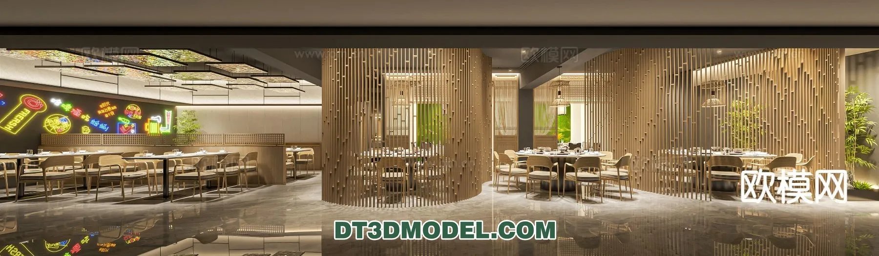 RESTAURANT & COFFEE SHOP - 3D Model For Interior Design - 2435
