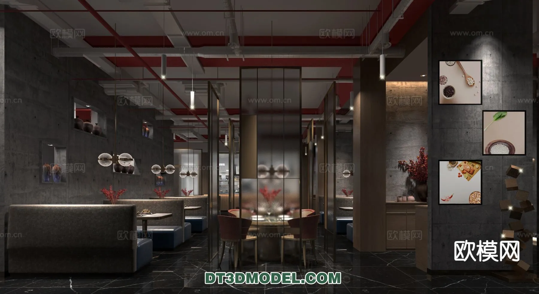 RESTAURANT & COFFEE SHOP - 3D Model For Interior Design - 2439