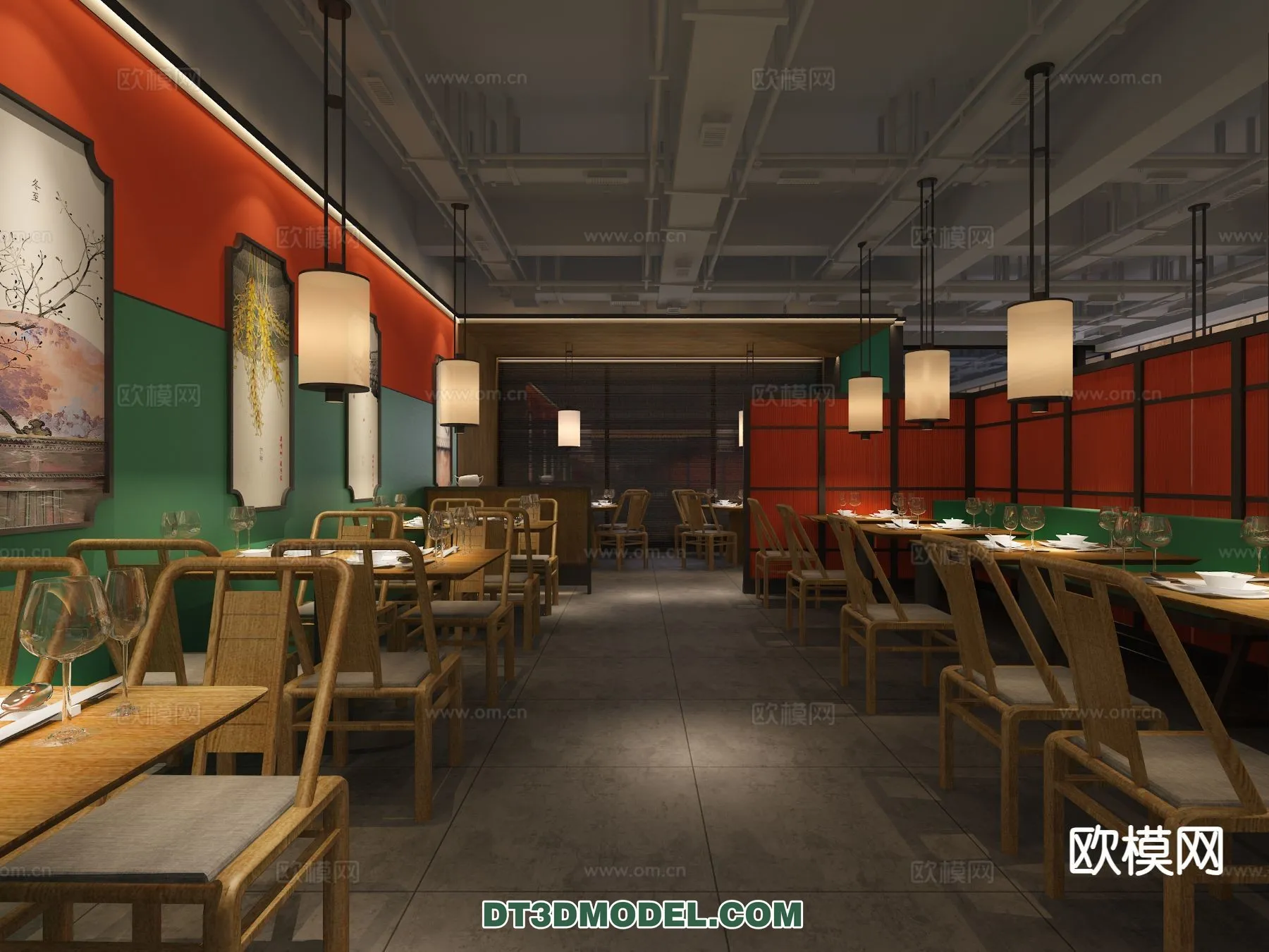 RESTAURANT & COFFEE SHOP - 3D Model For Interior Design - 2442