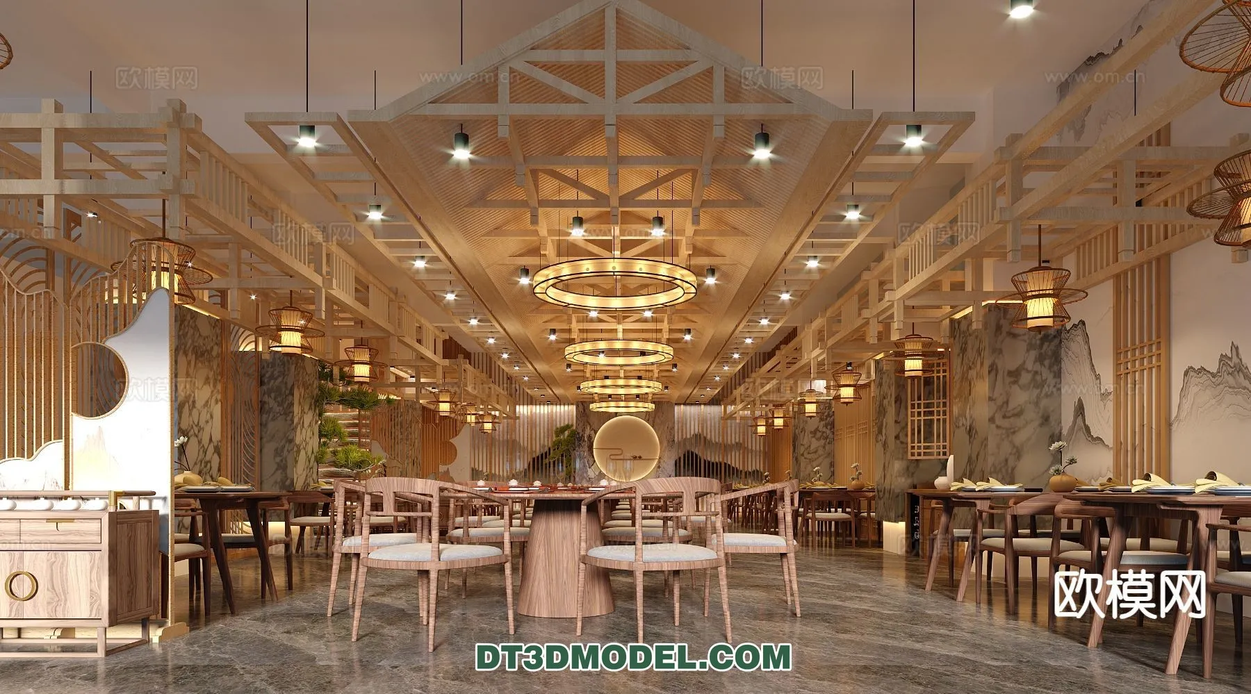 RESTAURANT & COFFEE SHOP - 3D Model For Interior Design - 2444