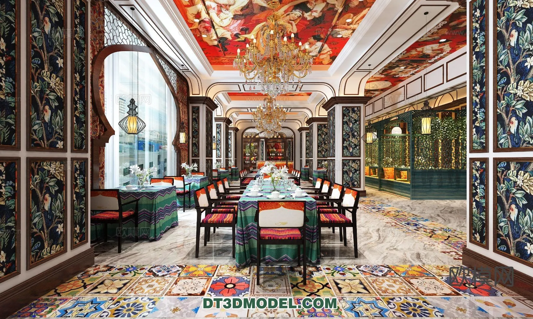 RESTAURANT & COFFEE SHOP - 3D Model For Interior Design - 2445