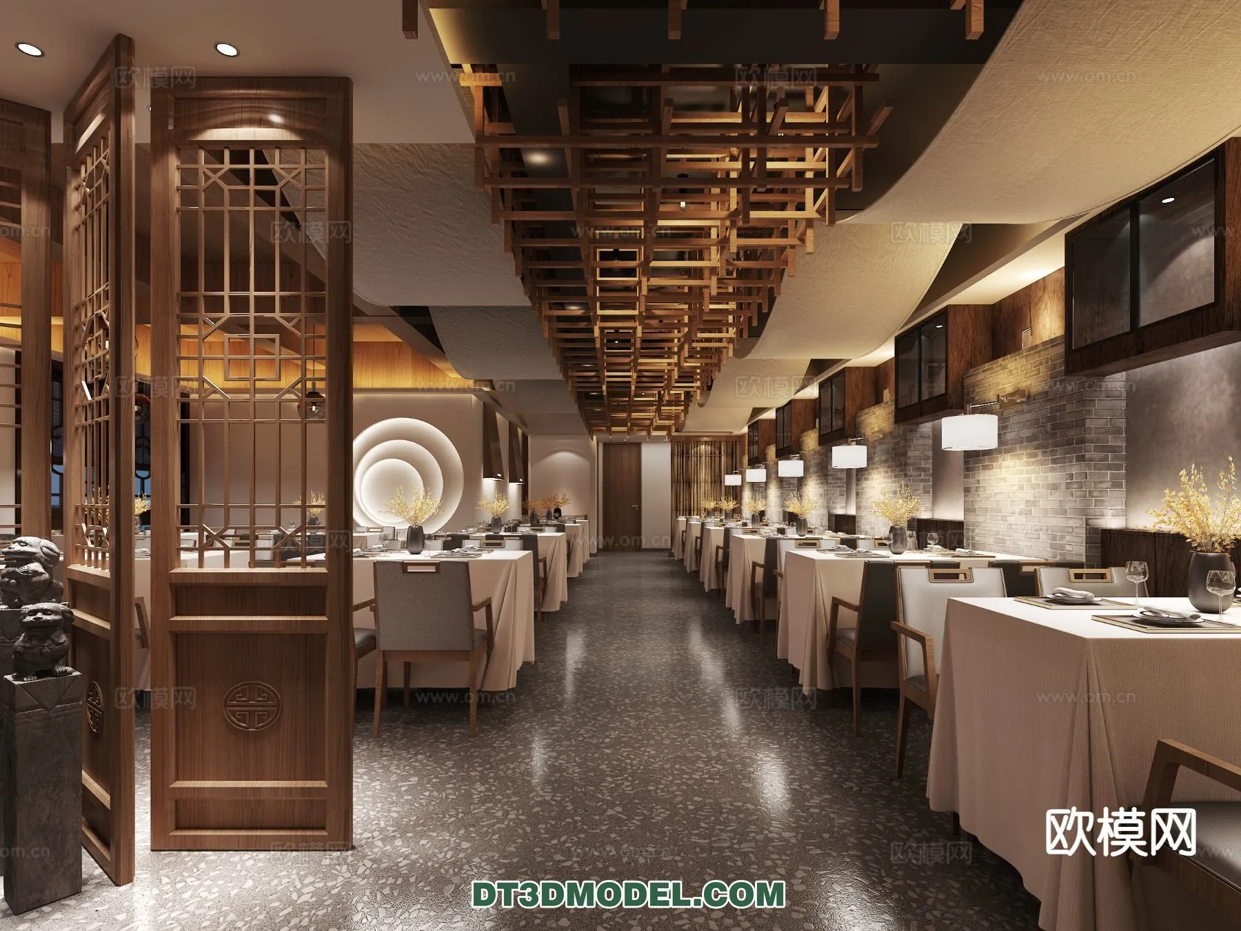 RESTAURANT & COFFEE SHOP - 3D Model For Interior Design - 2447