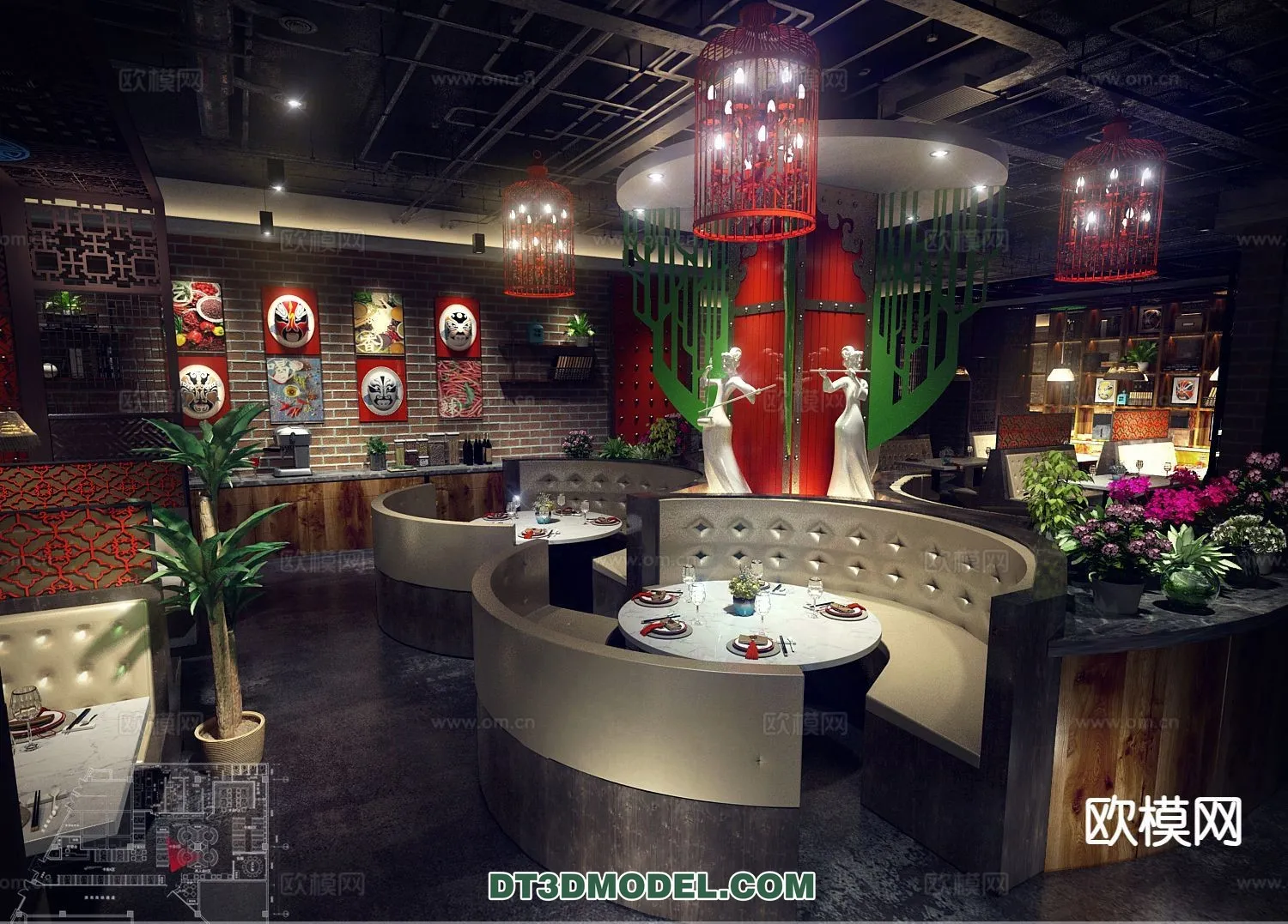RESTAURANT & COFFEE SHOP - 3D Model For Interior Design - 2448