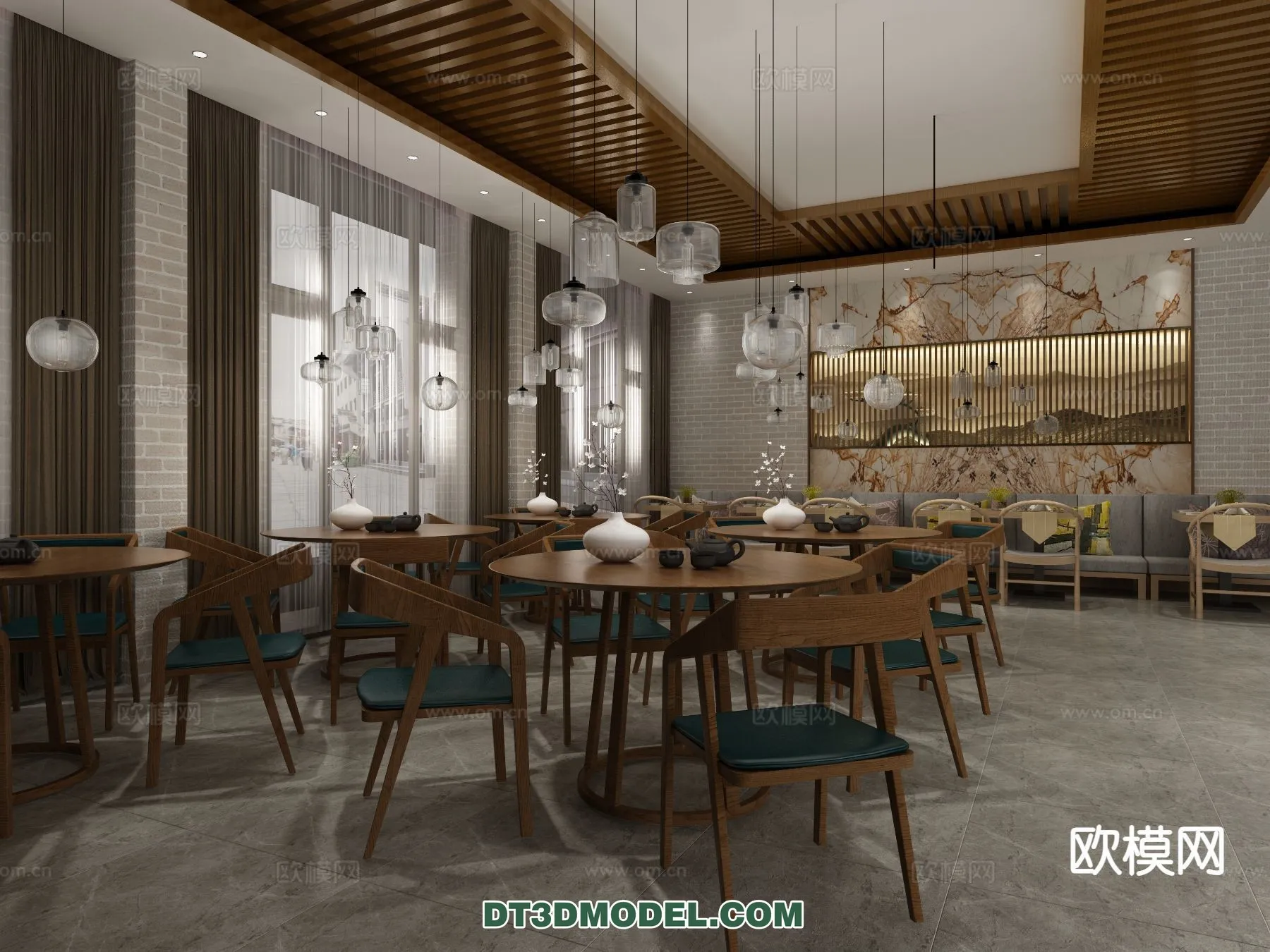 RESTAURANT & COFFEE SHOP - 3D Model For Interior Design - 2451