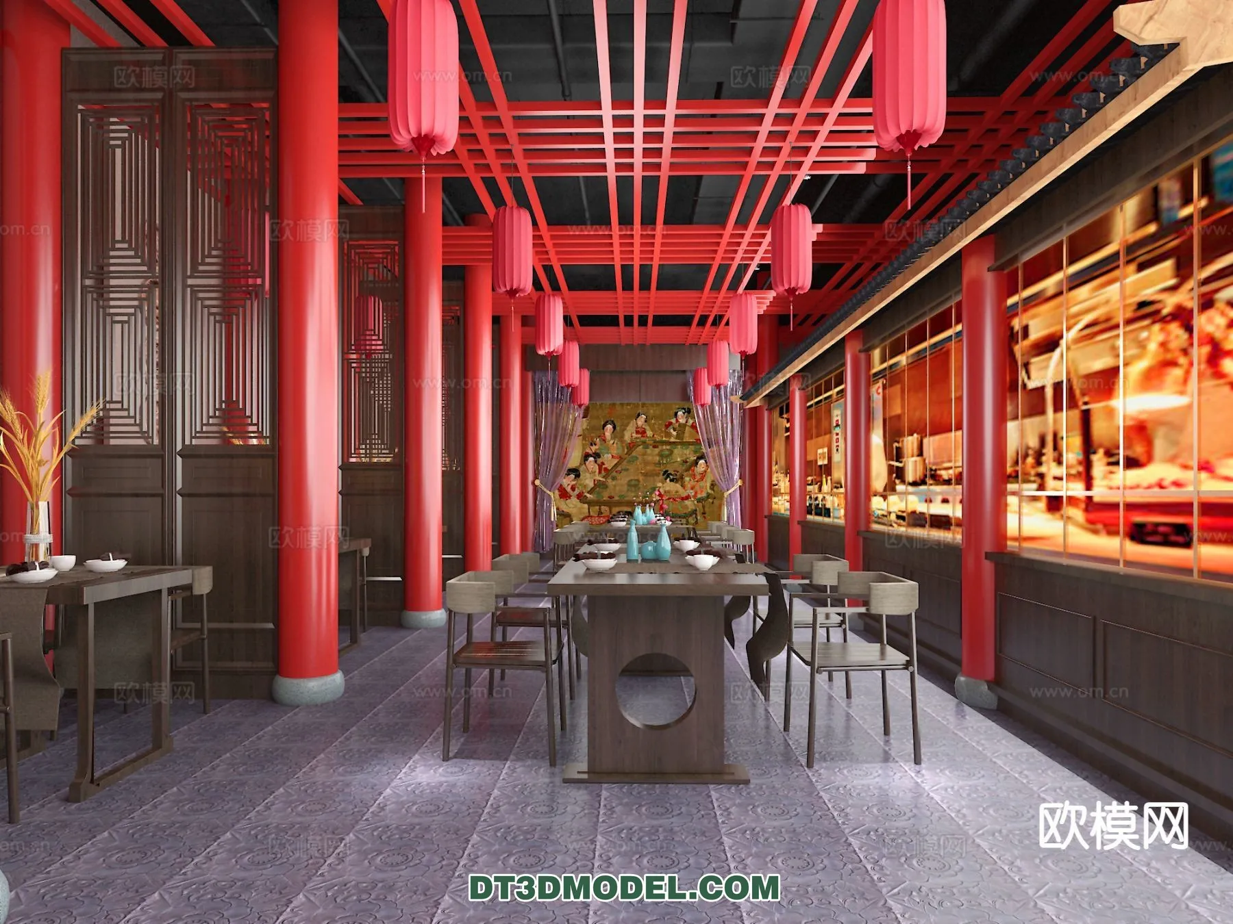 RESTAURANT & COFFEE SHOP - 3D Model For Interior Design - 2452