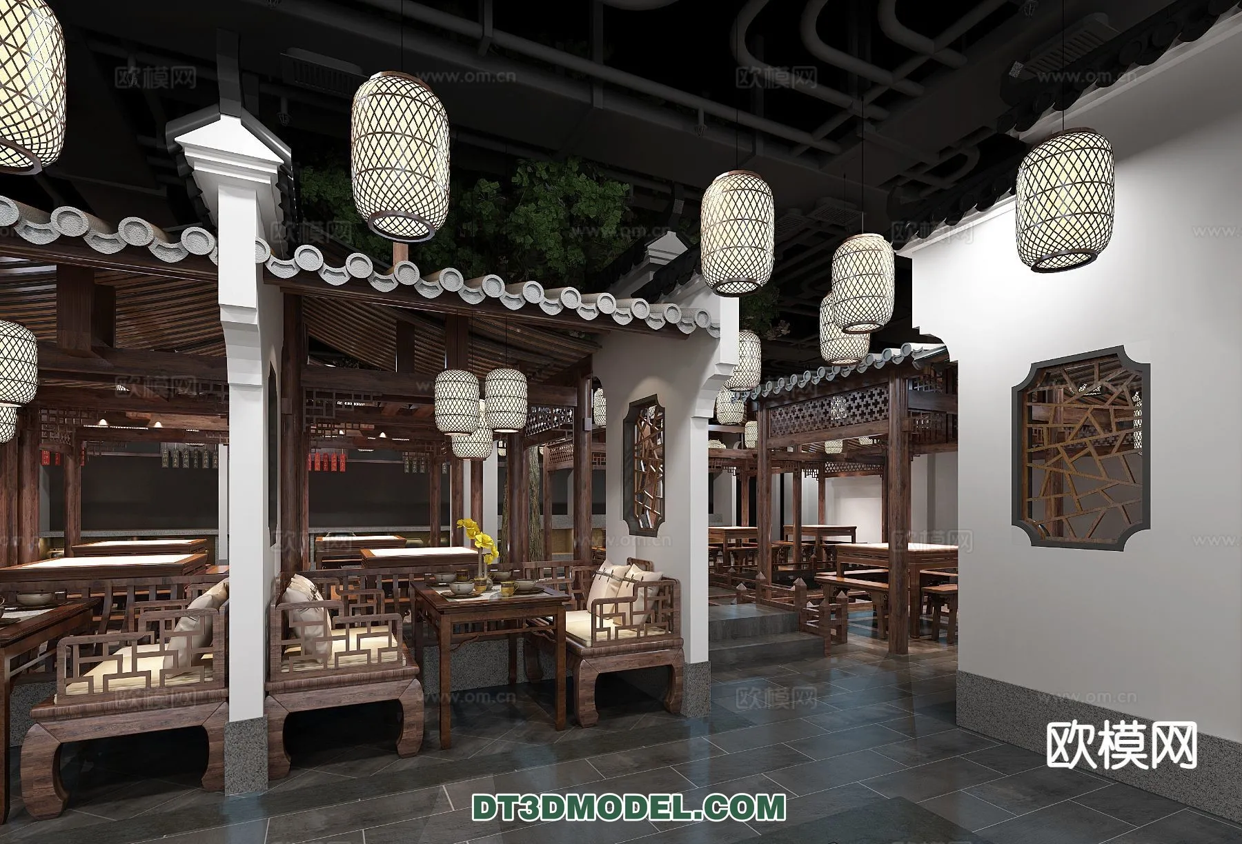 RESTAURANT & COFFEE SHOP - 3D Model For Interior Design - 2458