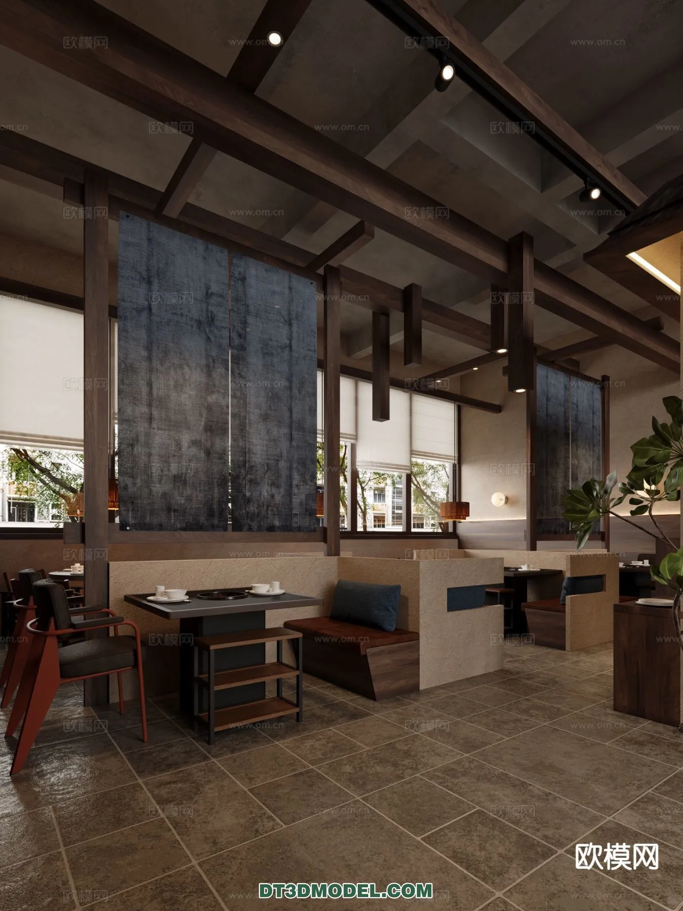 RESTAURANT & COFFEE SHOP - 3D Model For Interior Design - 2459