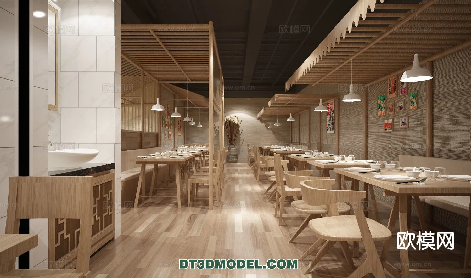 RESTAURANT & COFFEE SHOP - 3D Model For Interior Design - 2468