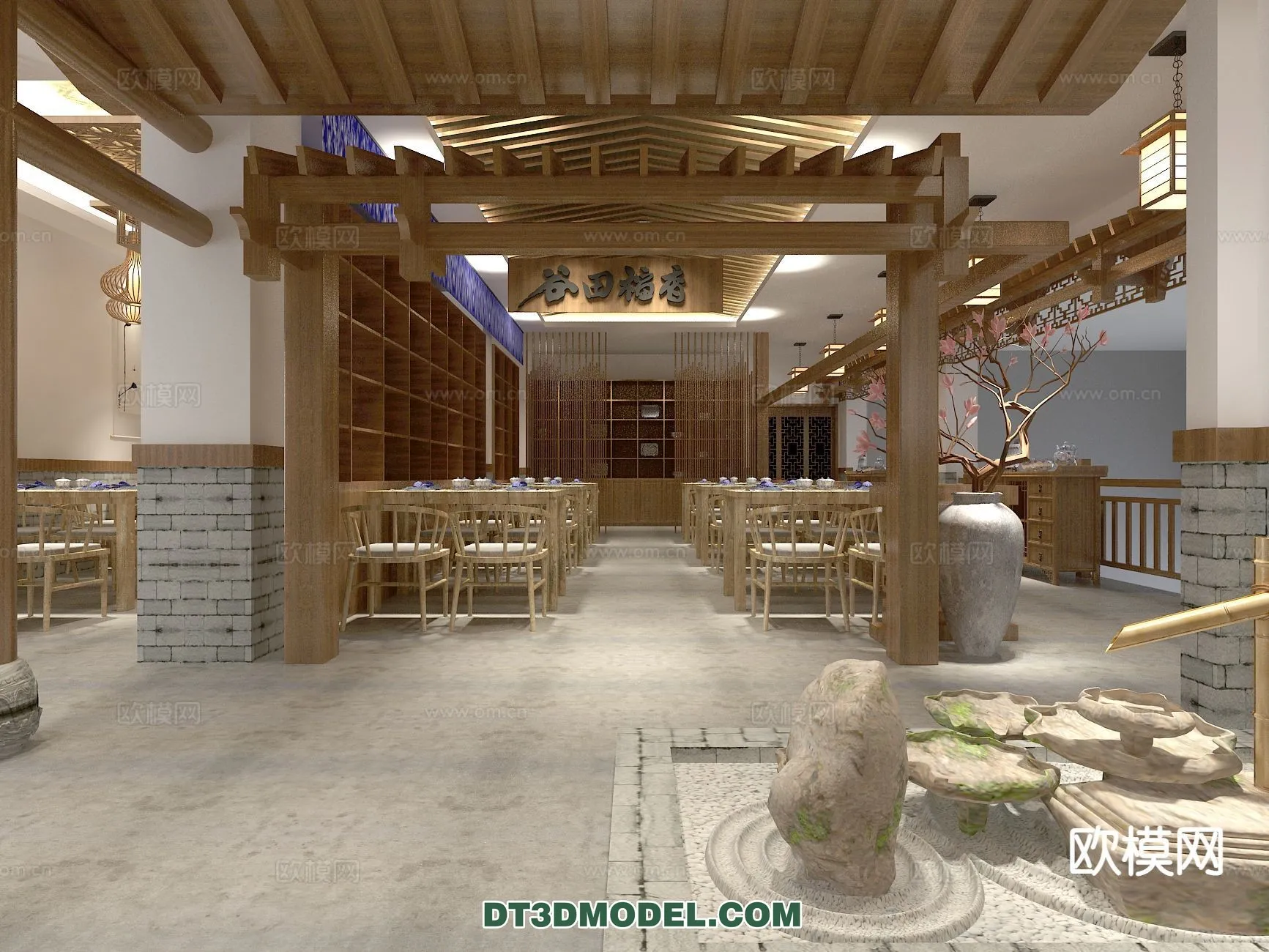 RESTAURANT & COFFEE SHOP - 3D Model For Interior Design - 2470