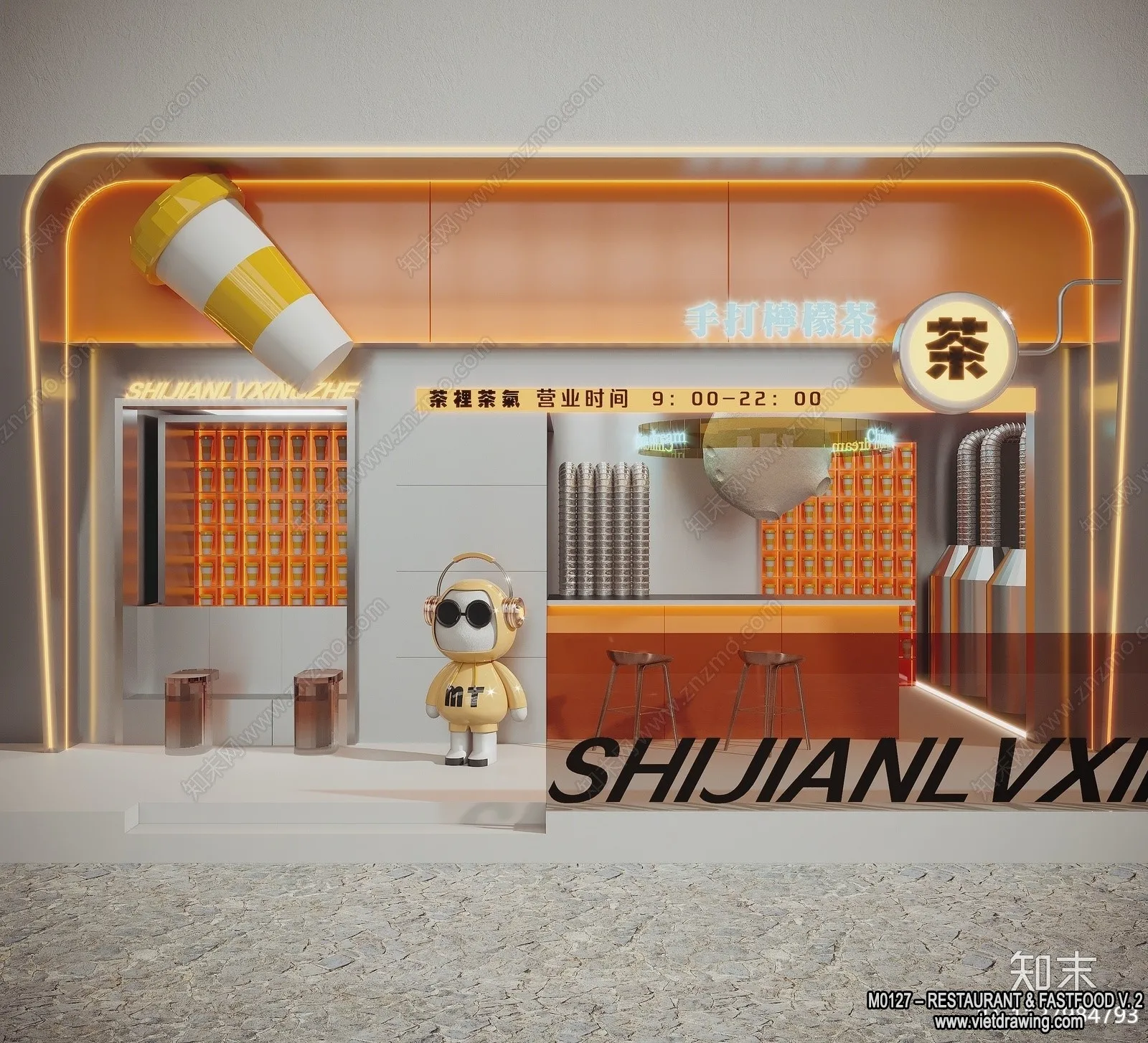 Restaurant - Fastfood - 3D Interior Scenes - 001