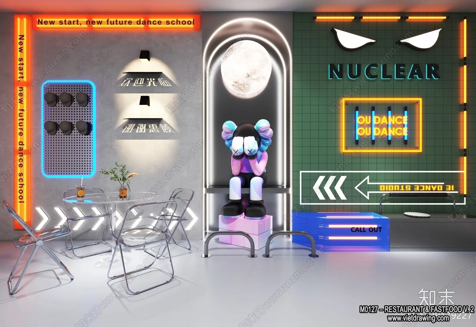 Restaurant - Fastfood - 3D Interior Scenes - 002