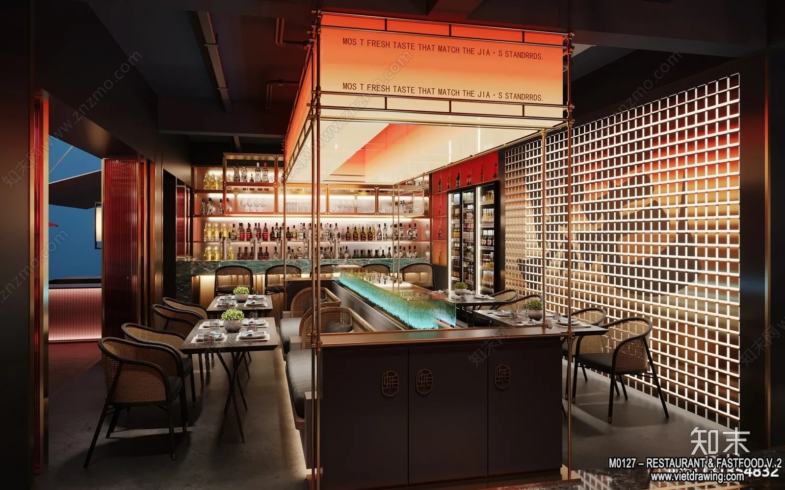 Restaurant - Fastfood - 3D Interior Scenes - 011