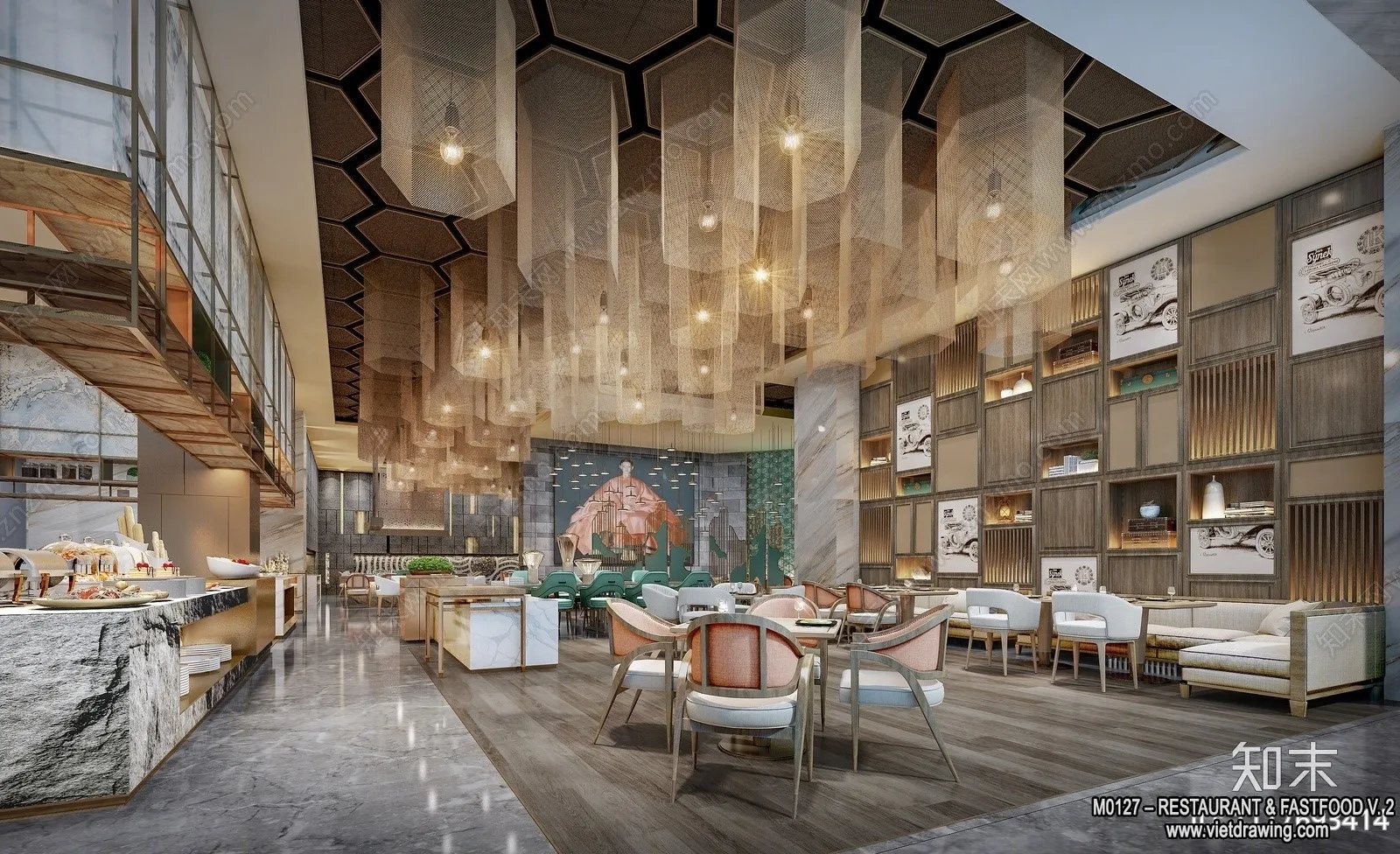 Restaurant - Fastfood - 3D Interior Scenes - 019