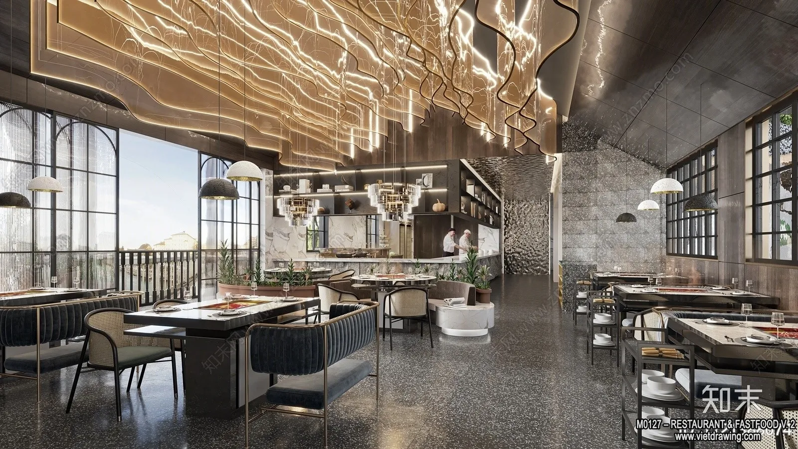 Restaurant - Fastfood - 3D Interior Scenes - 020