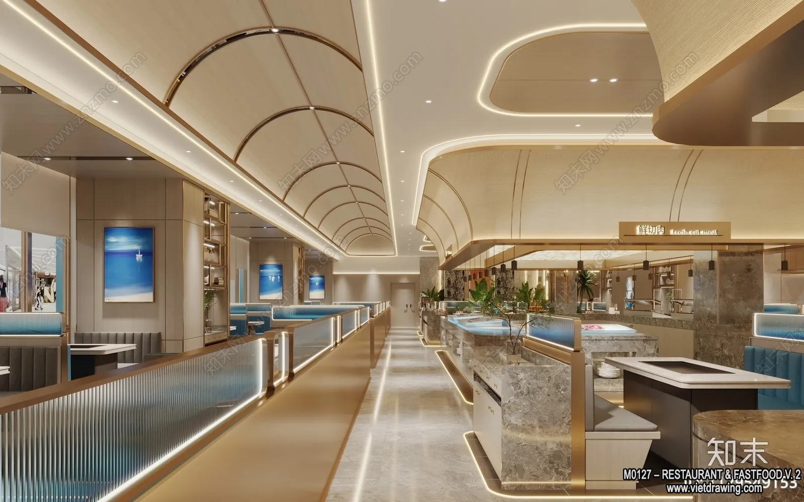 Restaurant - Fastfood - 3D Interior Scenes - 024