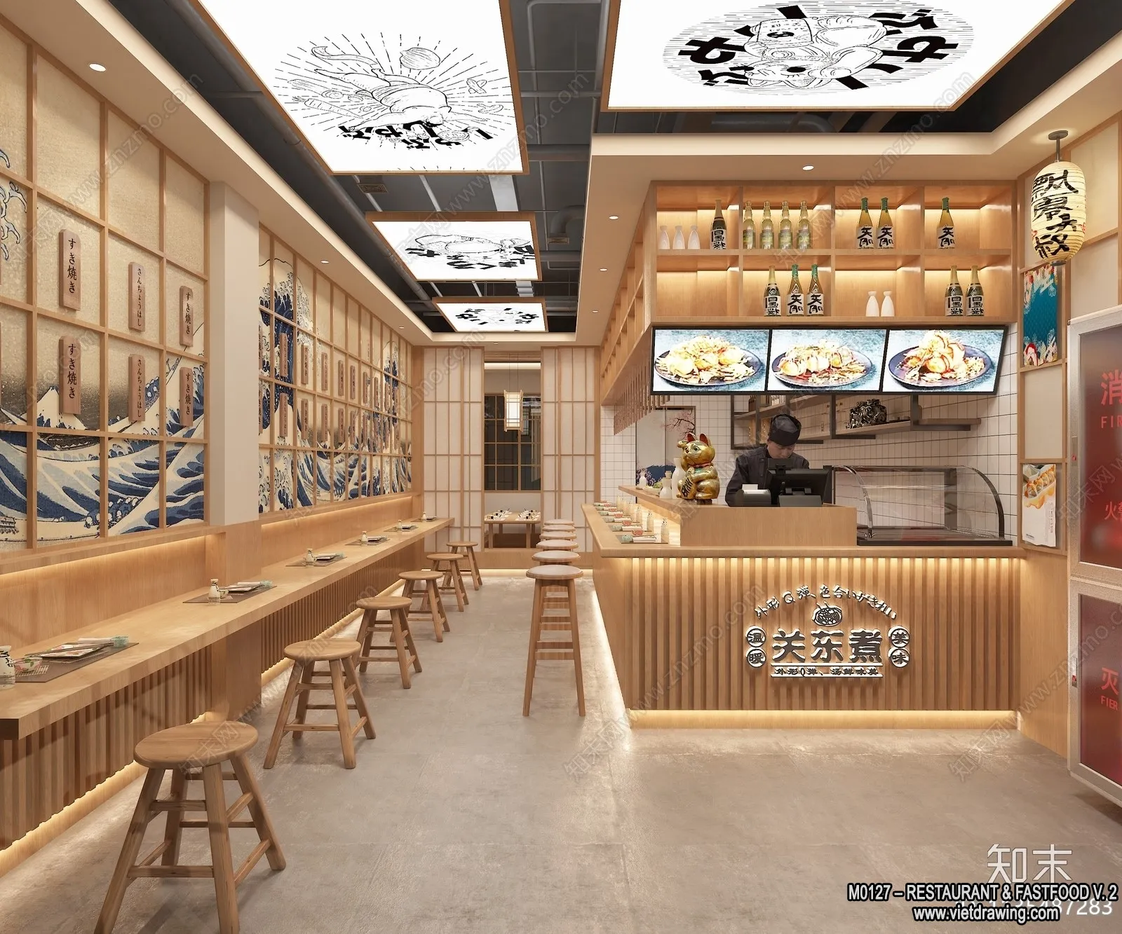 Restaurant - Fastfood - 3D Interior Scenes - 025