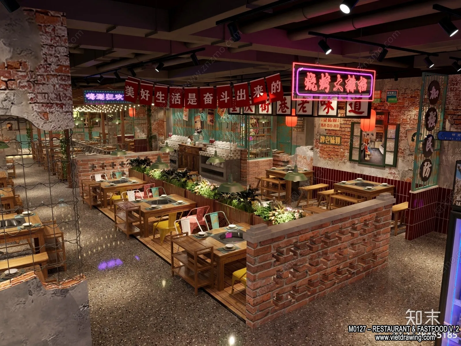 Restaurant - Fastfood - 3D Interior Scenes - 026
