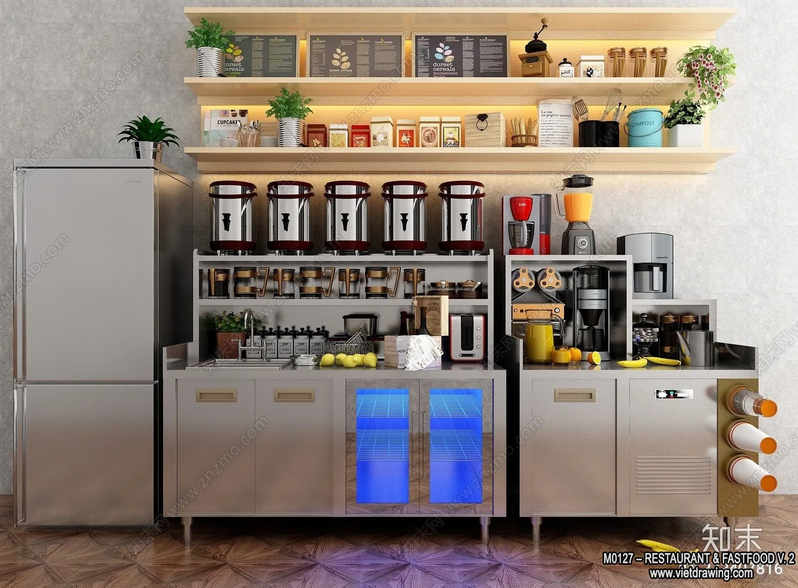 Restaurant - Fastfood - 3D Interior Scenes - 027