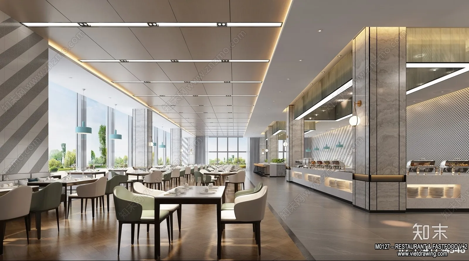 Restaurant - Fastfood - 3D Interior Scenes - 029