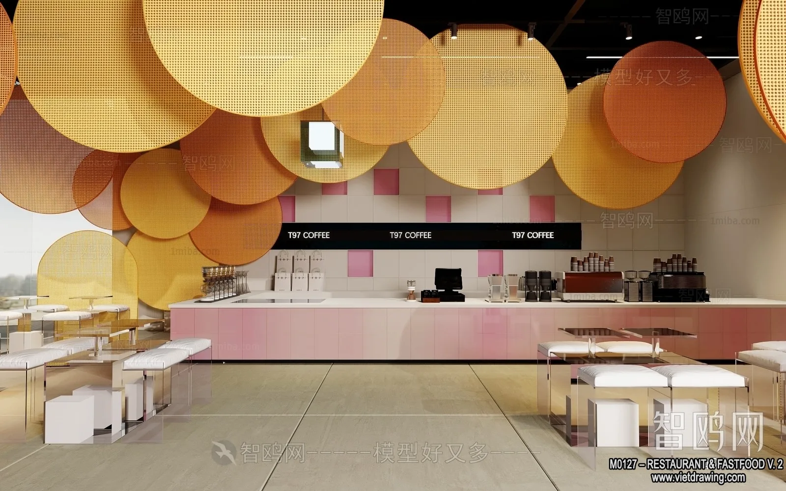 Restaurant - Fastfood - 3D Interior Scenes - 031