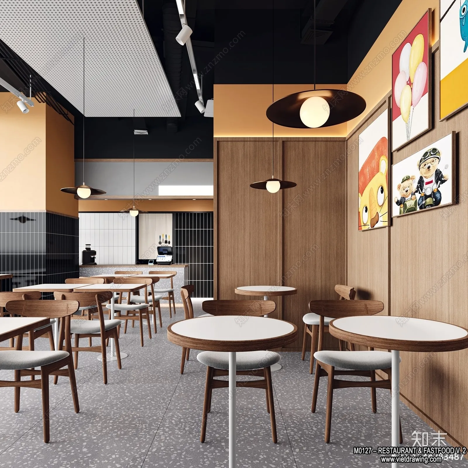 Restaurant - Fastfood - 3D Interior Scenes - 034