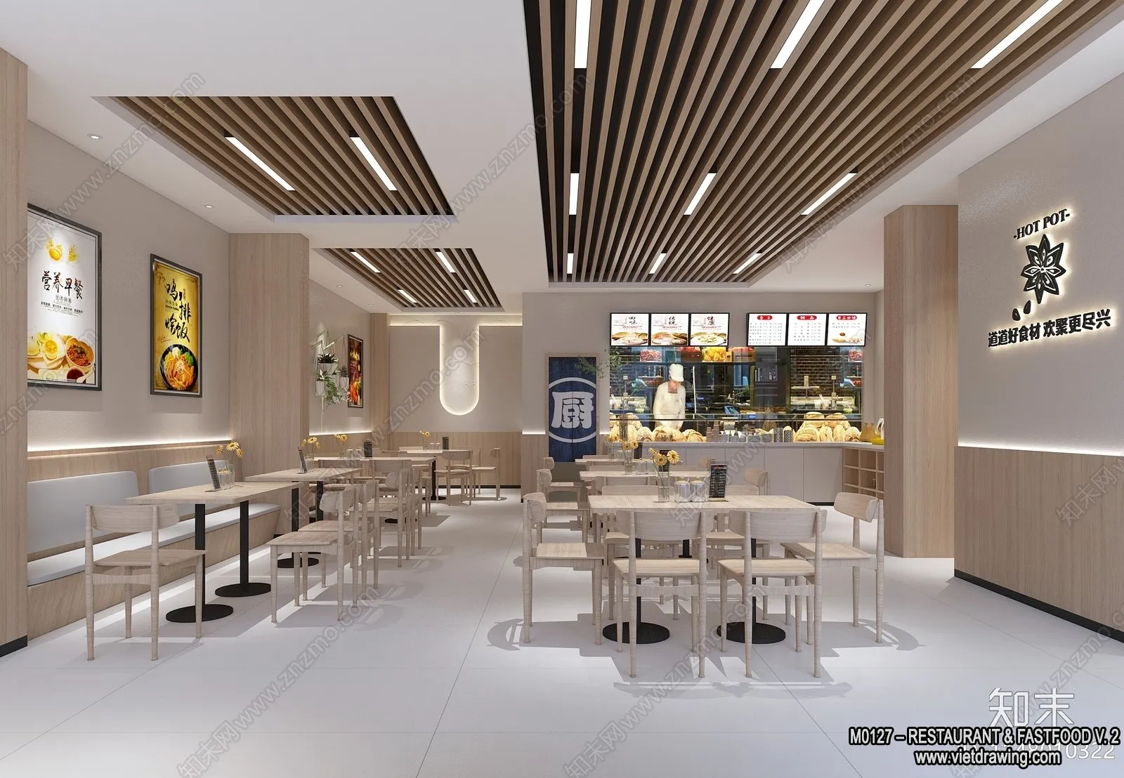 Restaurant - Fastfood - 3D Interior Scenes - 039