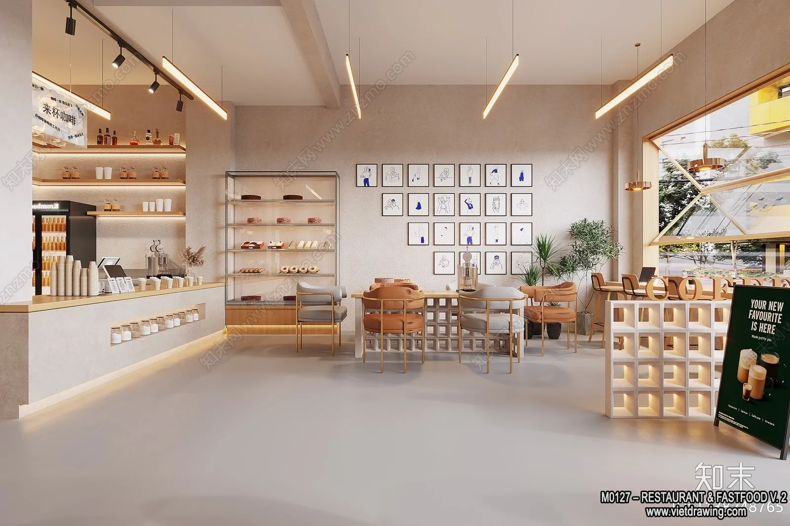 Restaurant - Fastfood - 3D Interior Scenes - 041