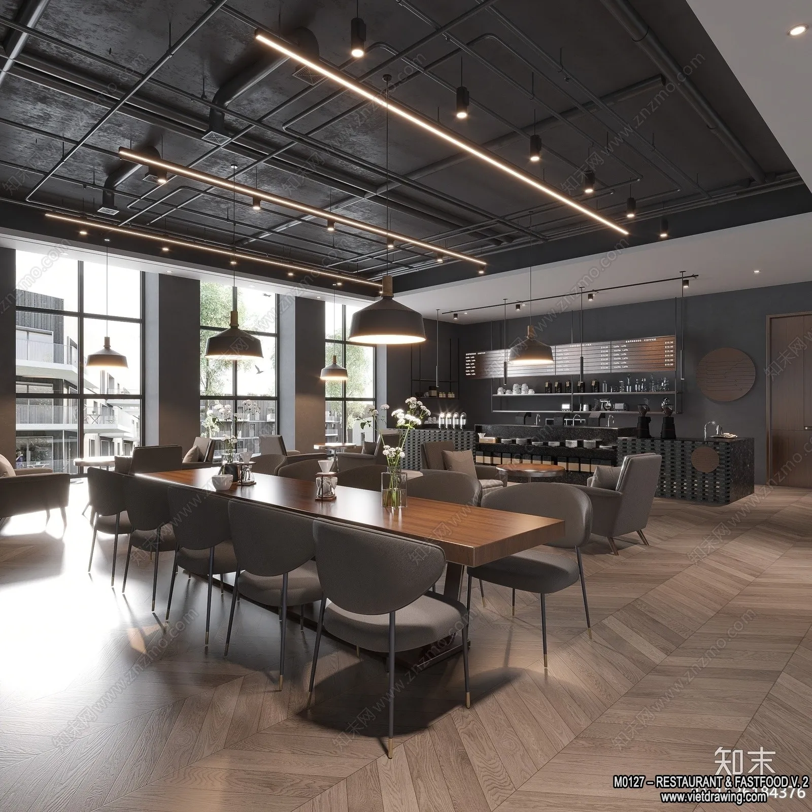Restaurant - Fastfood - 3D Interior Scenes - 048