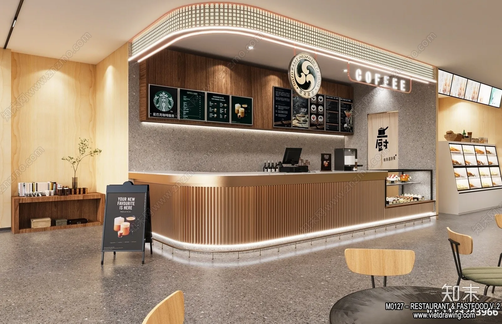 Restaurant - Fastfood - 3D Interior Scenes - 049