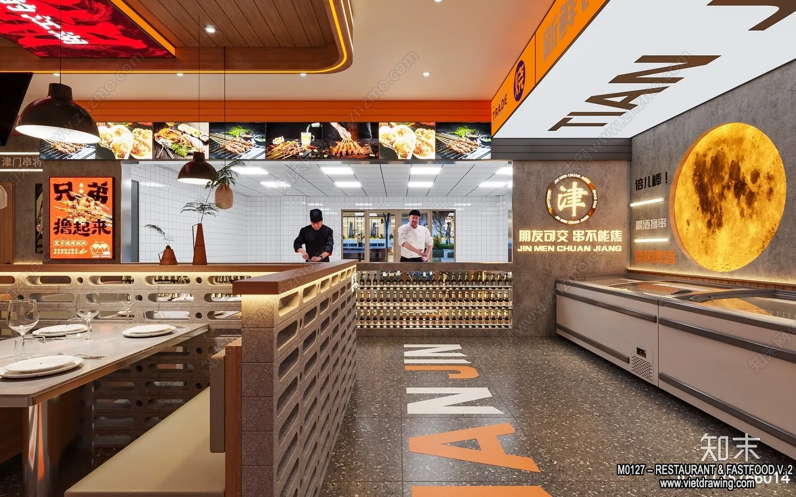 Restaurant - Fastfood - 3D Interior Scenes - 051