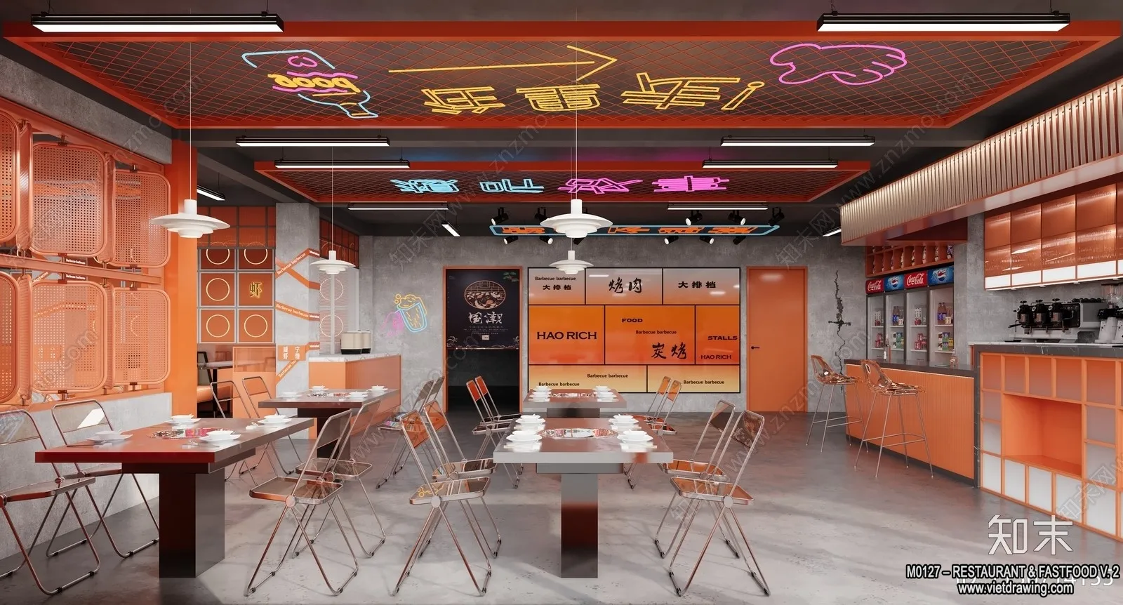 Restaurant - Fastfood - 3D Interior Scenes - 056