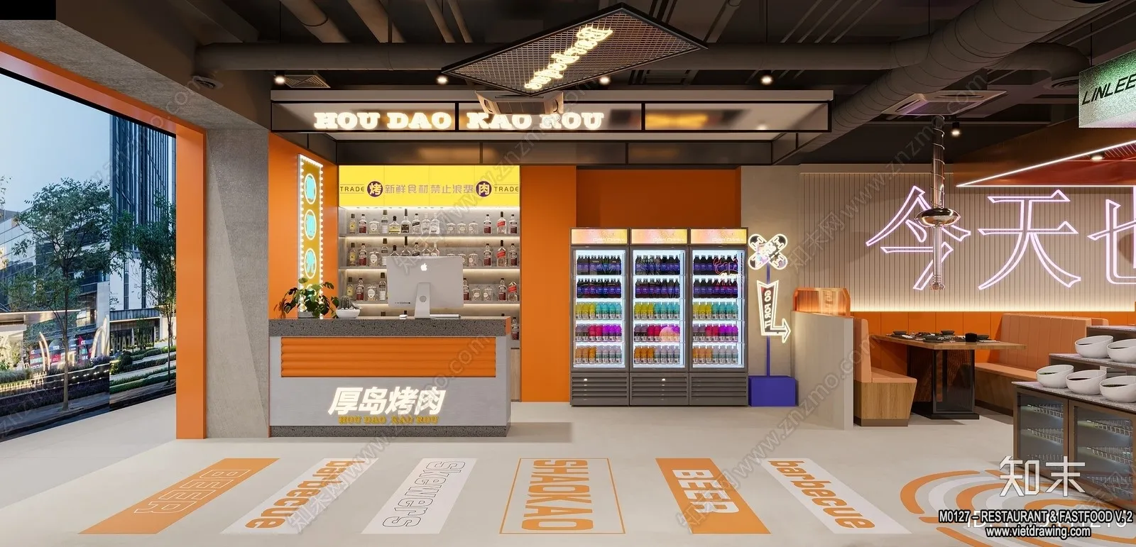 Restaurant - Fastfood - 3D Interior Scenes - 059