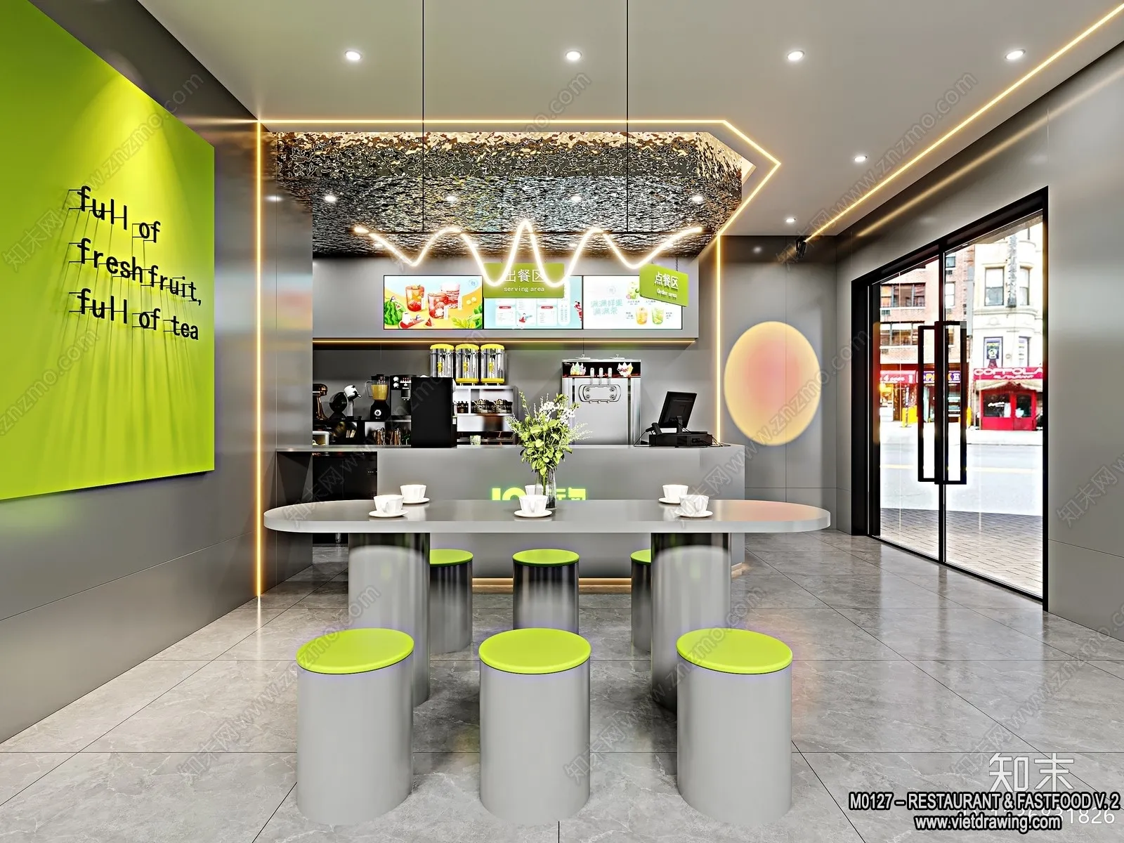 Restaurant - Fastfood - 3D Interior Scenes - 074