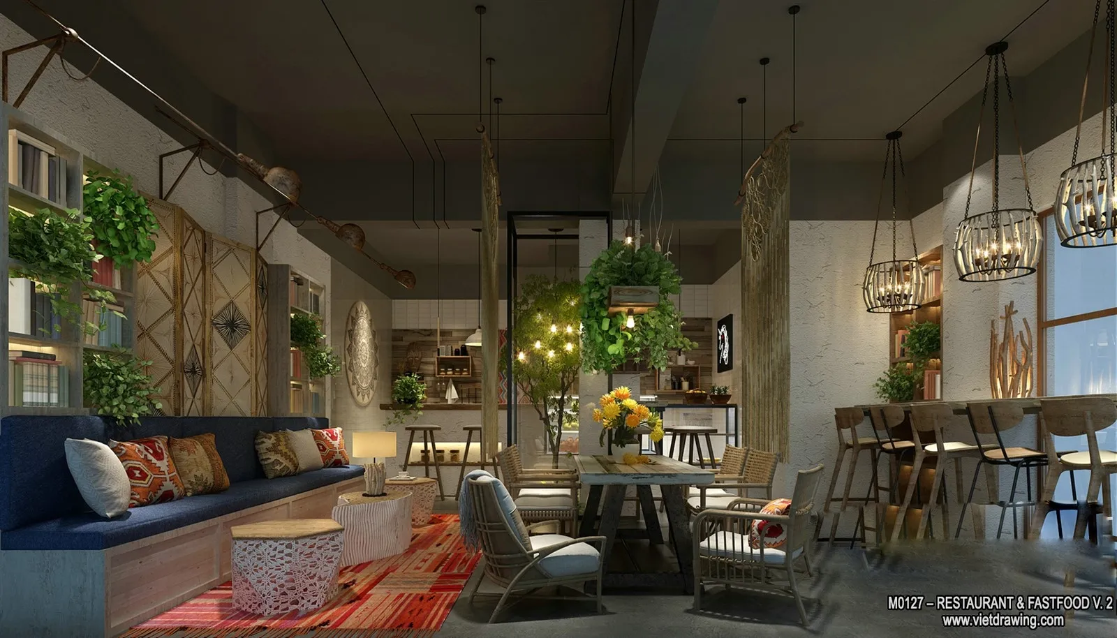 Restaurant - Fastfood - 3D Interior Scenes - 075