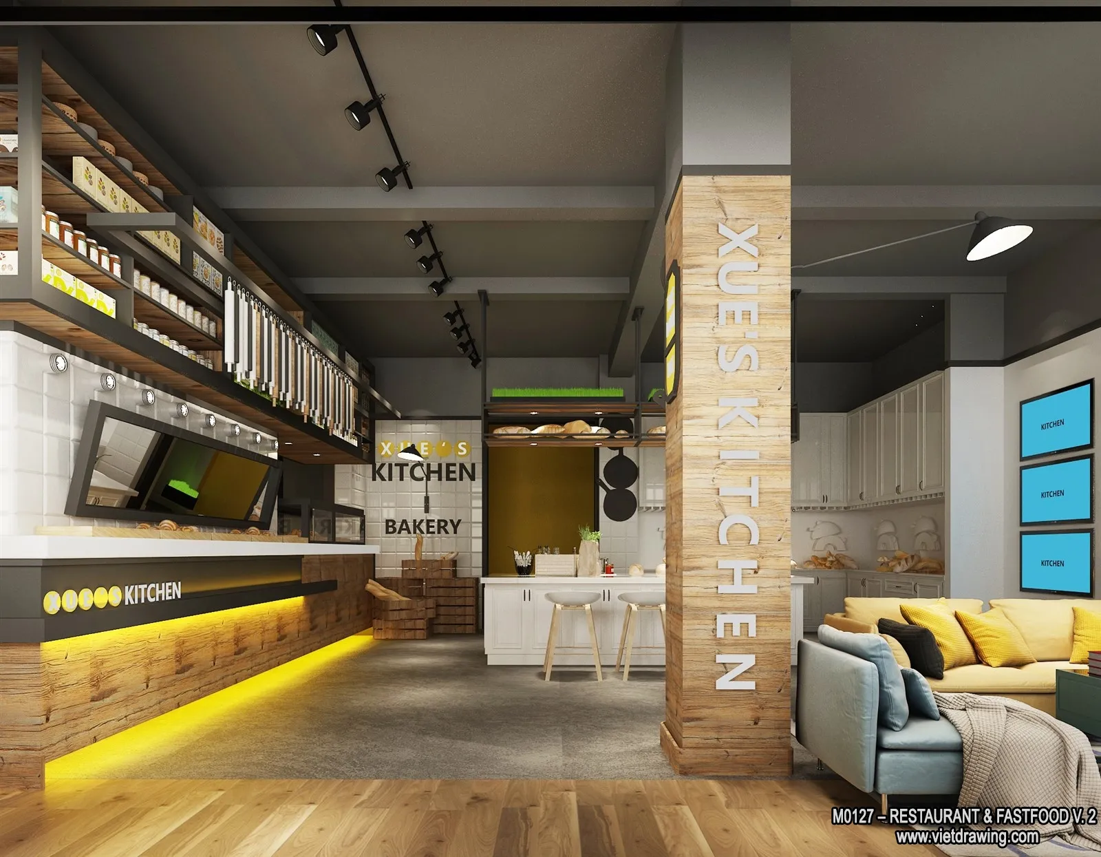 Restaurant - Fastfood - 3D Interior Scenes - 077