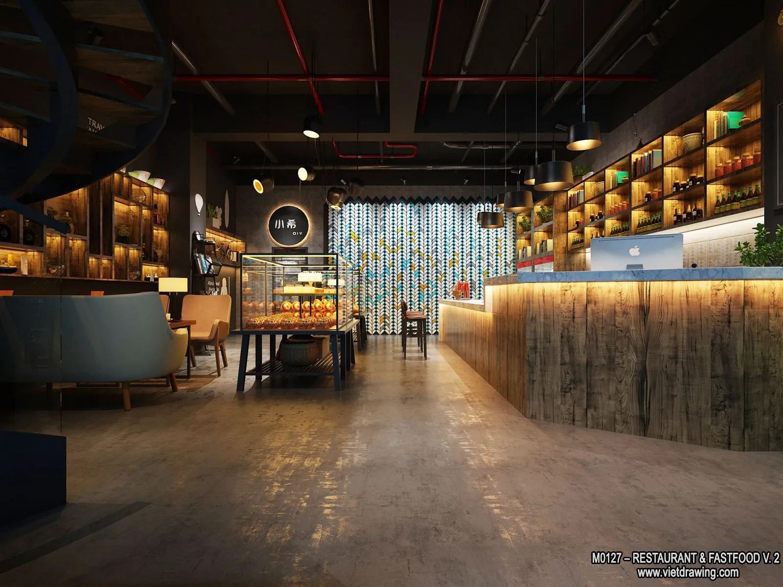 Restaurant - Fastfood - 3D Interior Scenes - 078