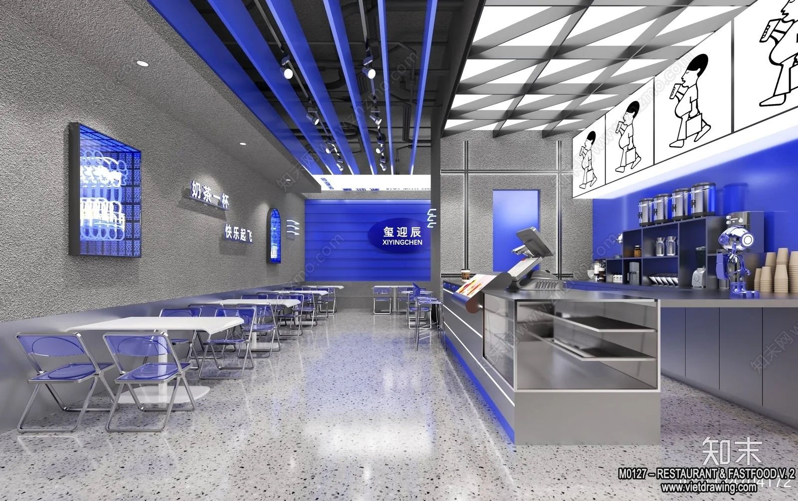 Restaurant - Fastfood - 3D Interior Scenes - 085