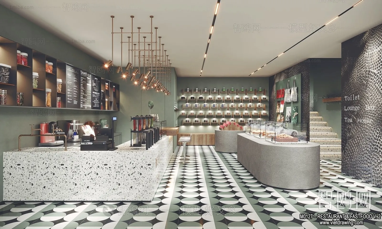 Restaurant - Fastfood - 3D Interior Scenes - 088