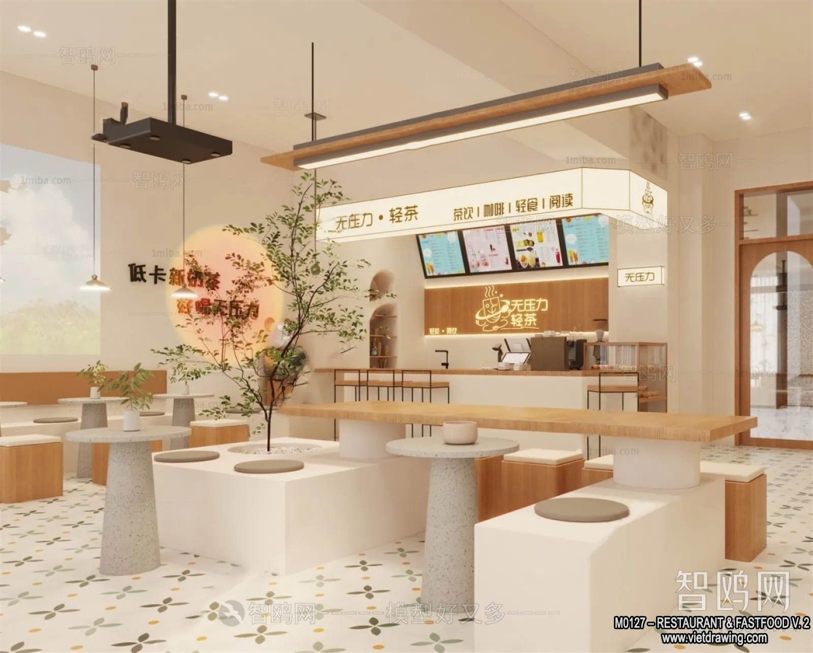 Restaurant - Fastfood - 3D Interior Scenes - 089