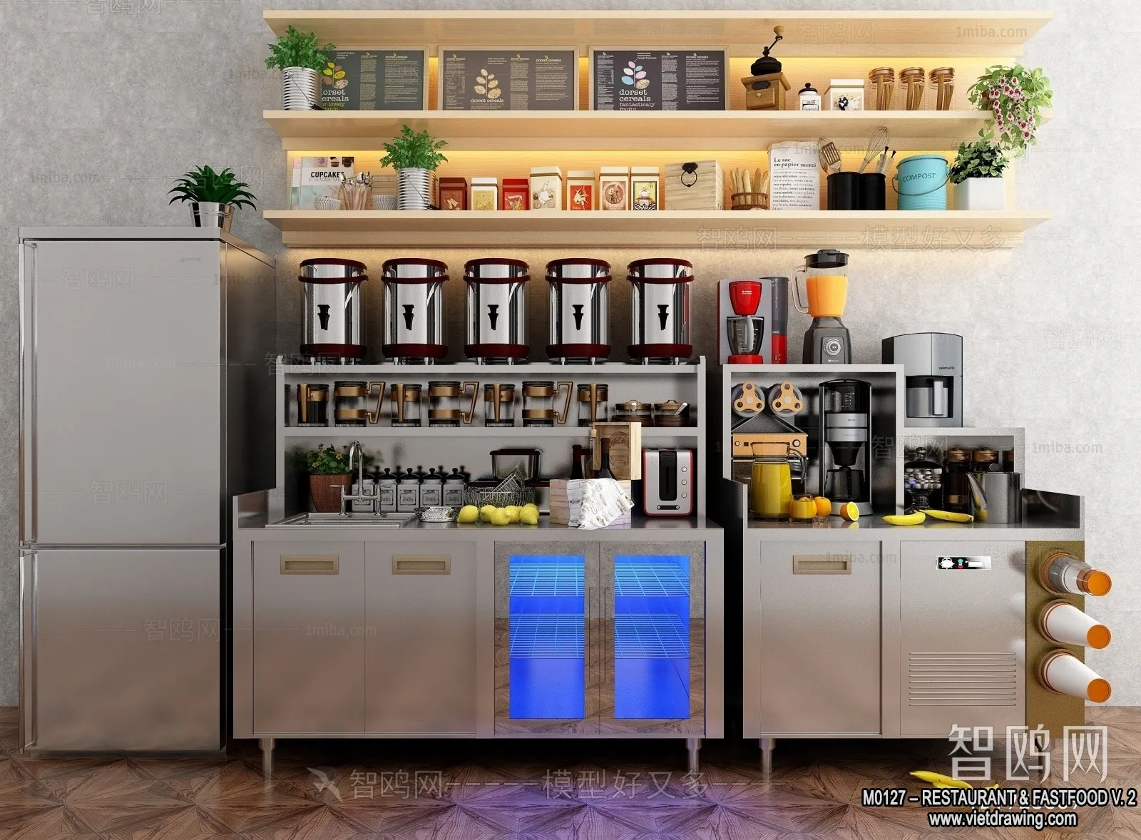 Restaurant - Fastfood - 3D Interior Scenes - 092