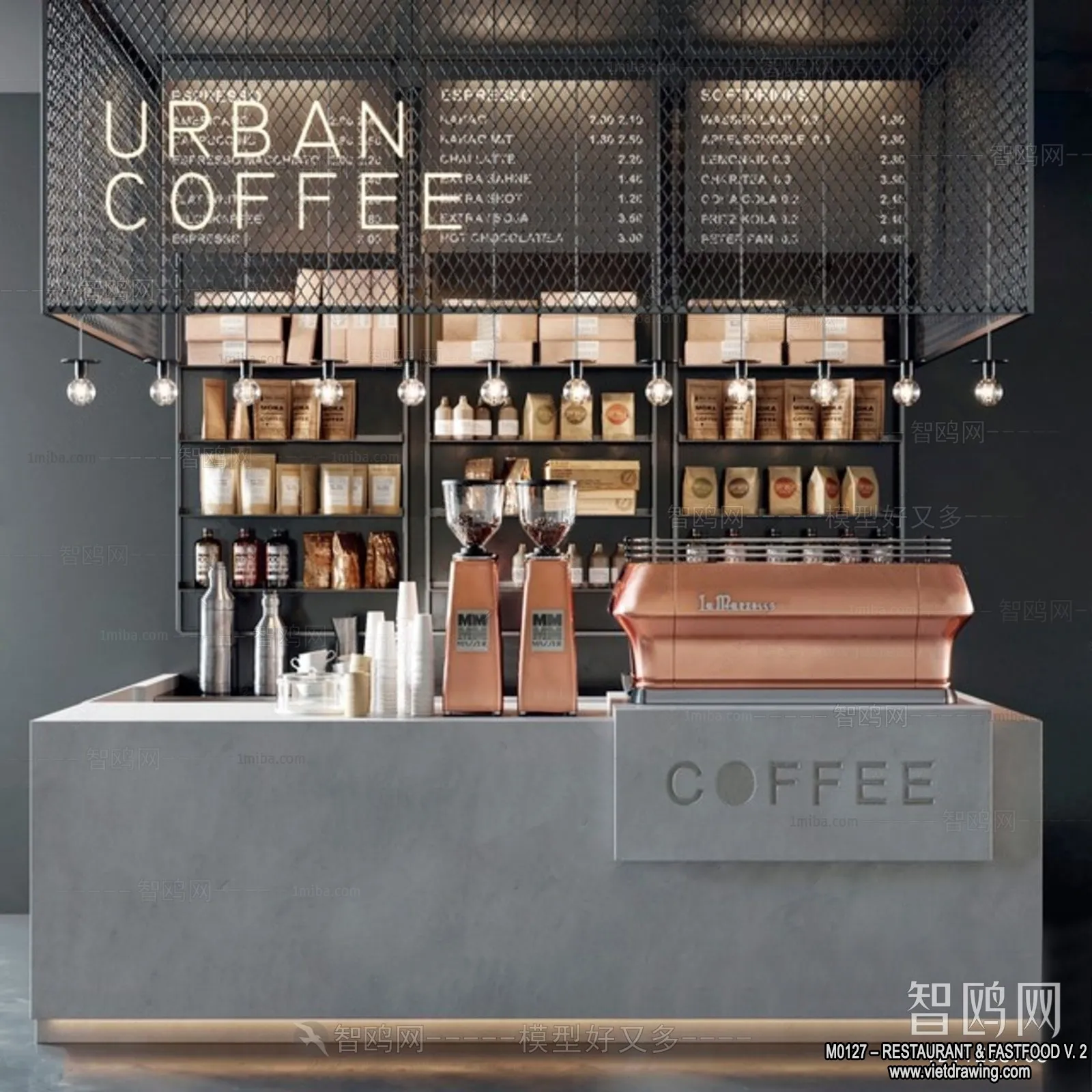 Restaurant - Fastfood - 3D Interior Scenes - 093