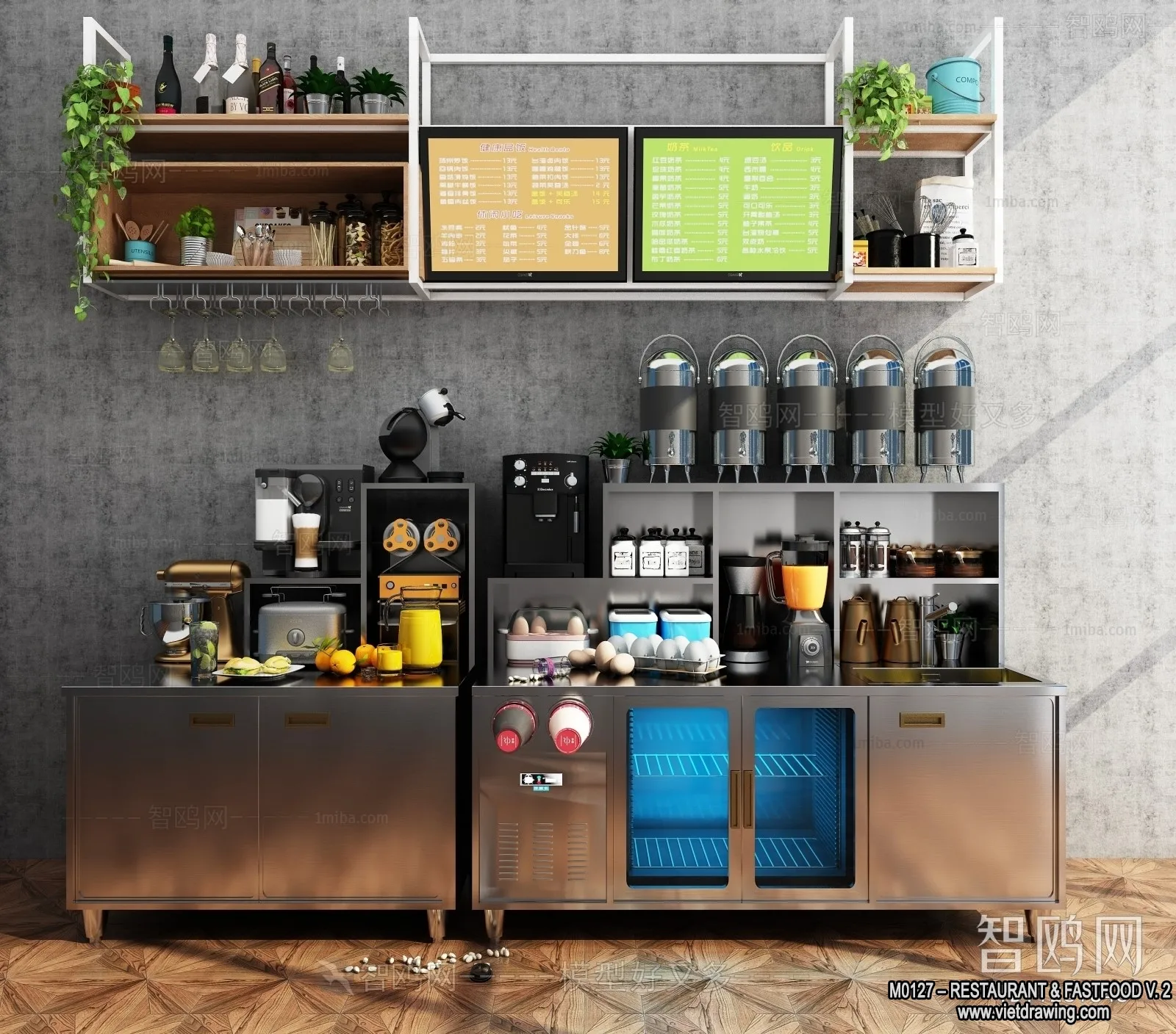 Restaurant - Fastfood - 3D Interior Scenes - 094