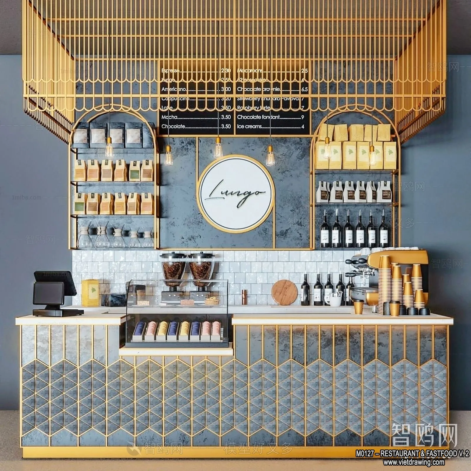 Restaurant - Fastfood - 3D Interior Scenes - 098