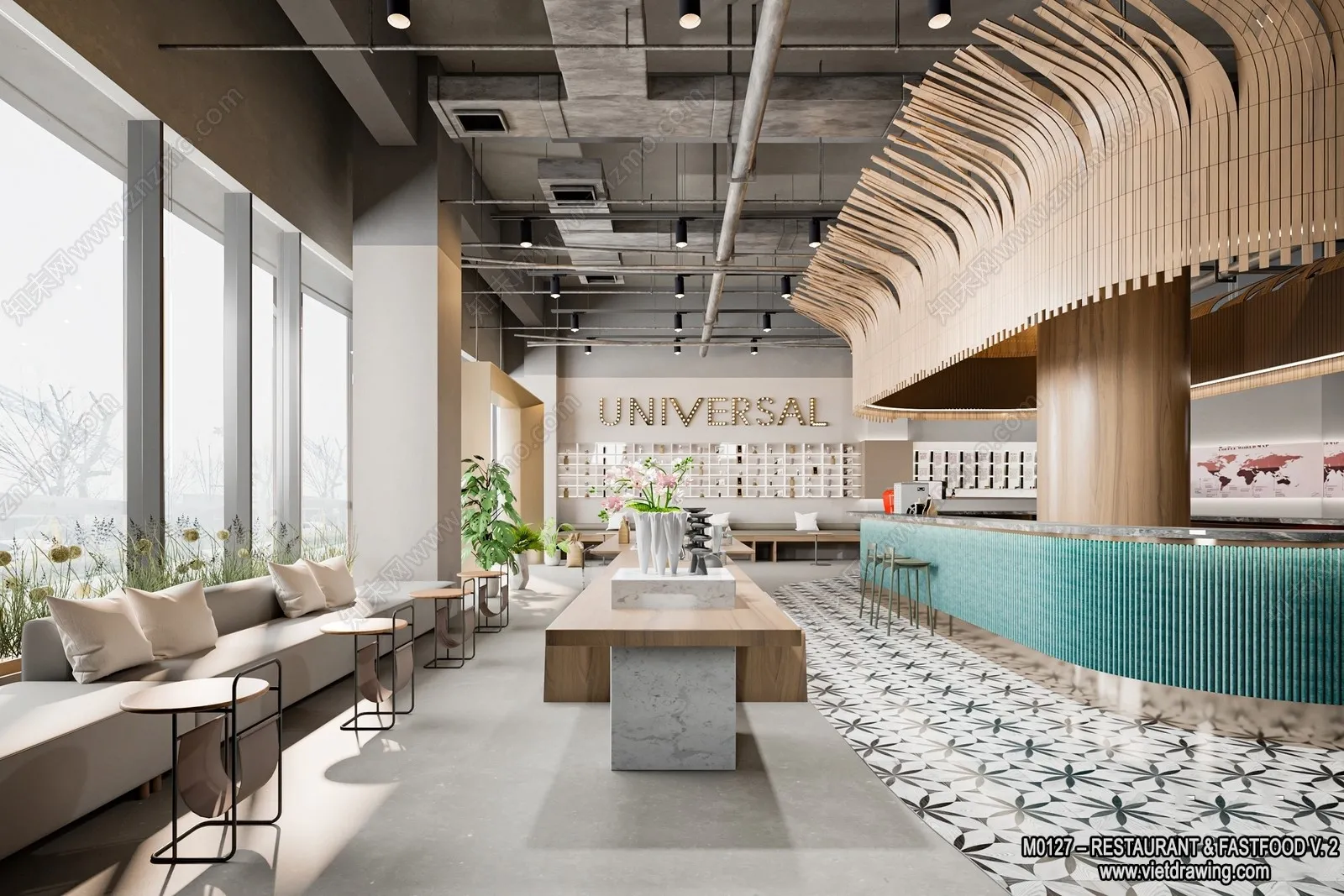 Restaurant - Fastfood - 3D Interior Scenes - 101